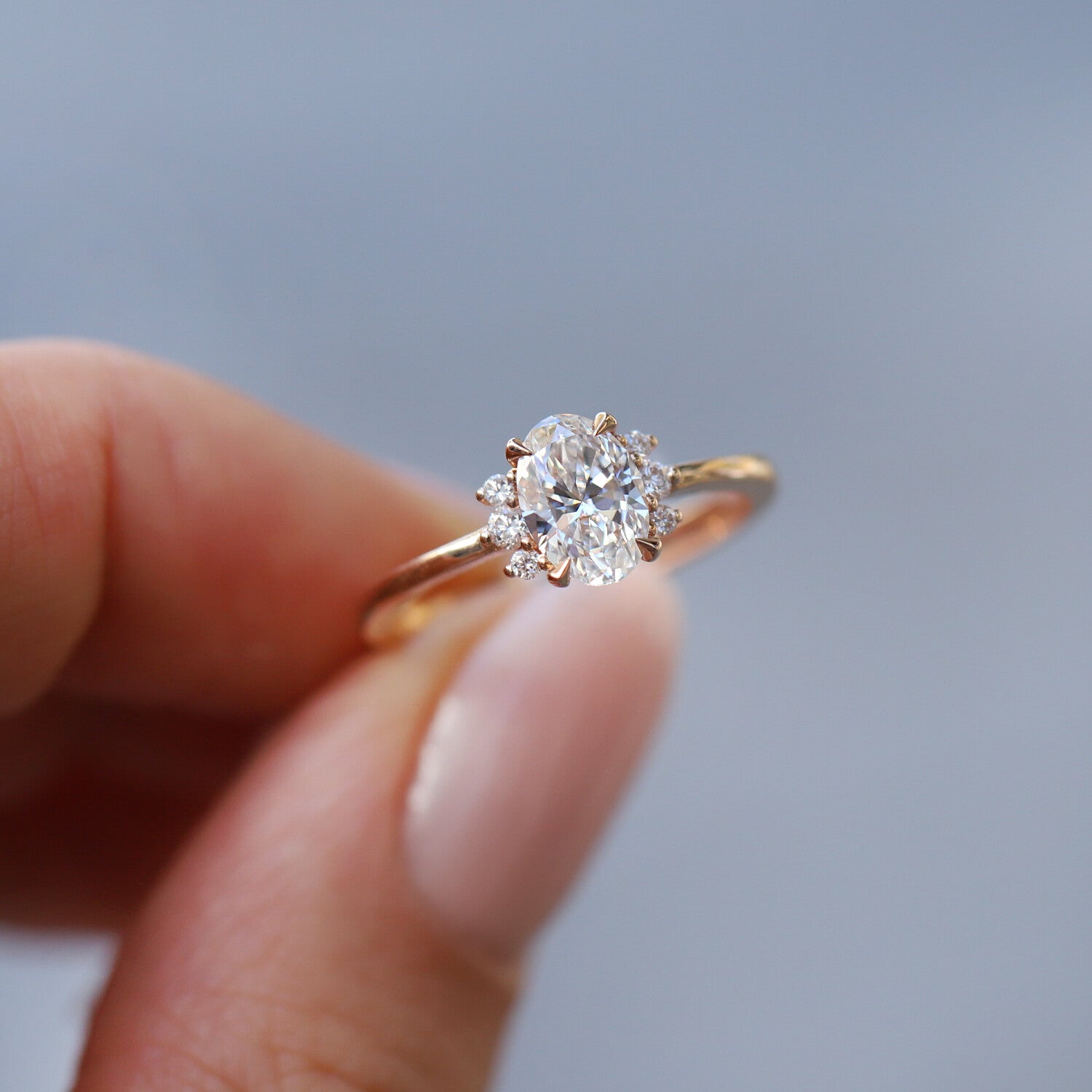 1.10 Carat G SI2 GIA Certified Vintage Custom Design Lyra Diamond Ring