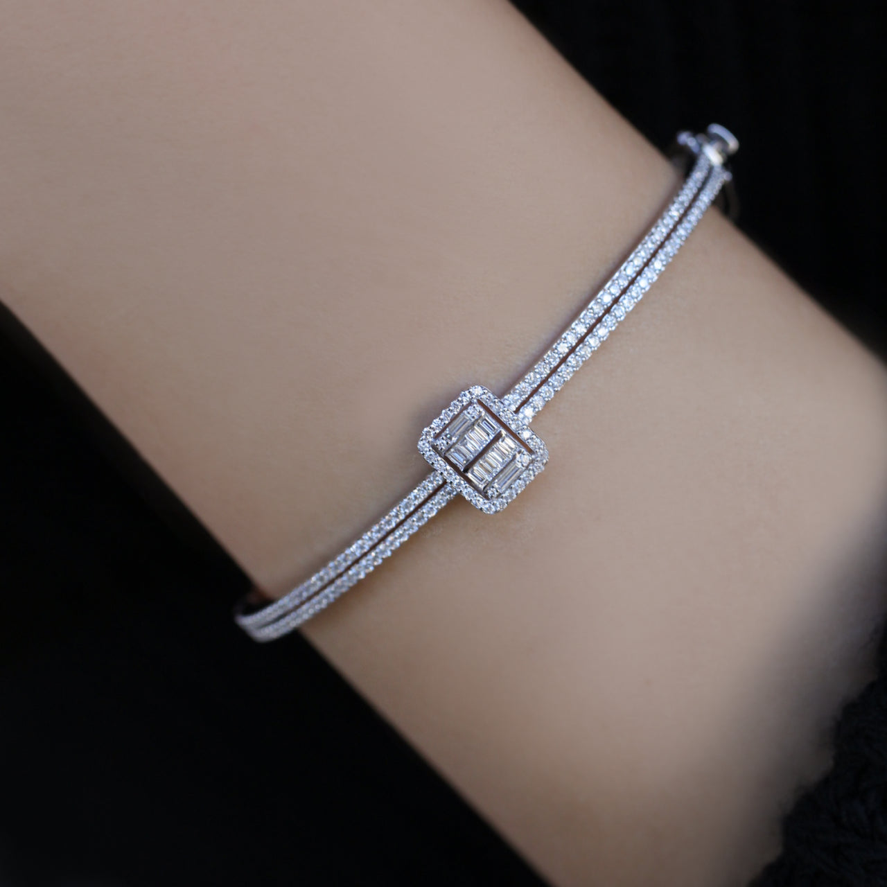 1.10 Carat Diamond Baguette Bangle