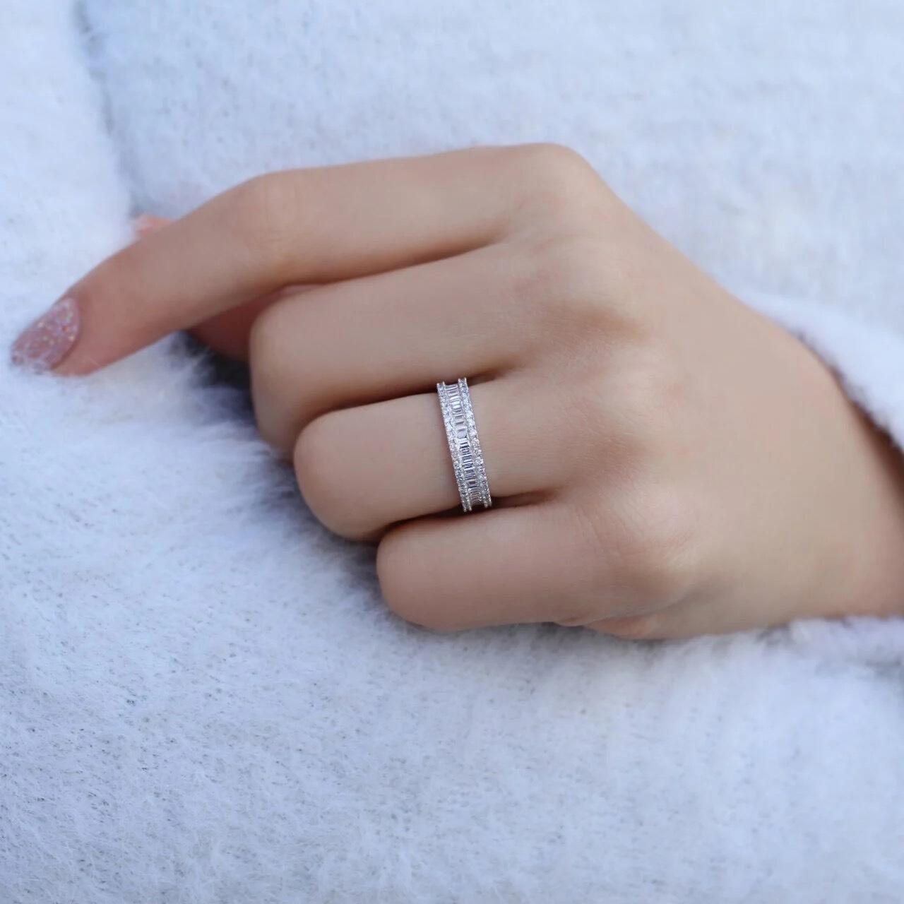 1.50 Carat Diamond Half Eternity Baguette Ring