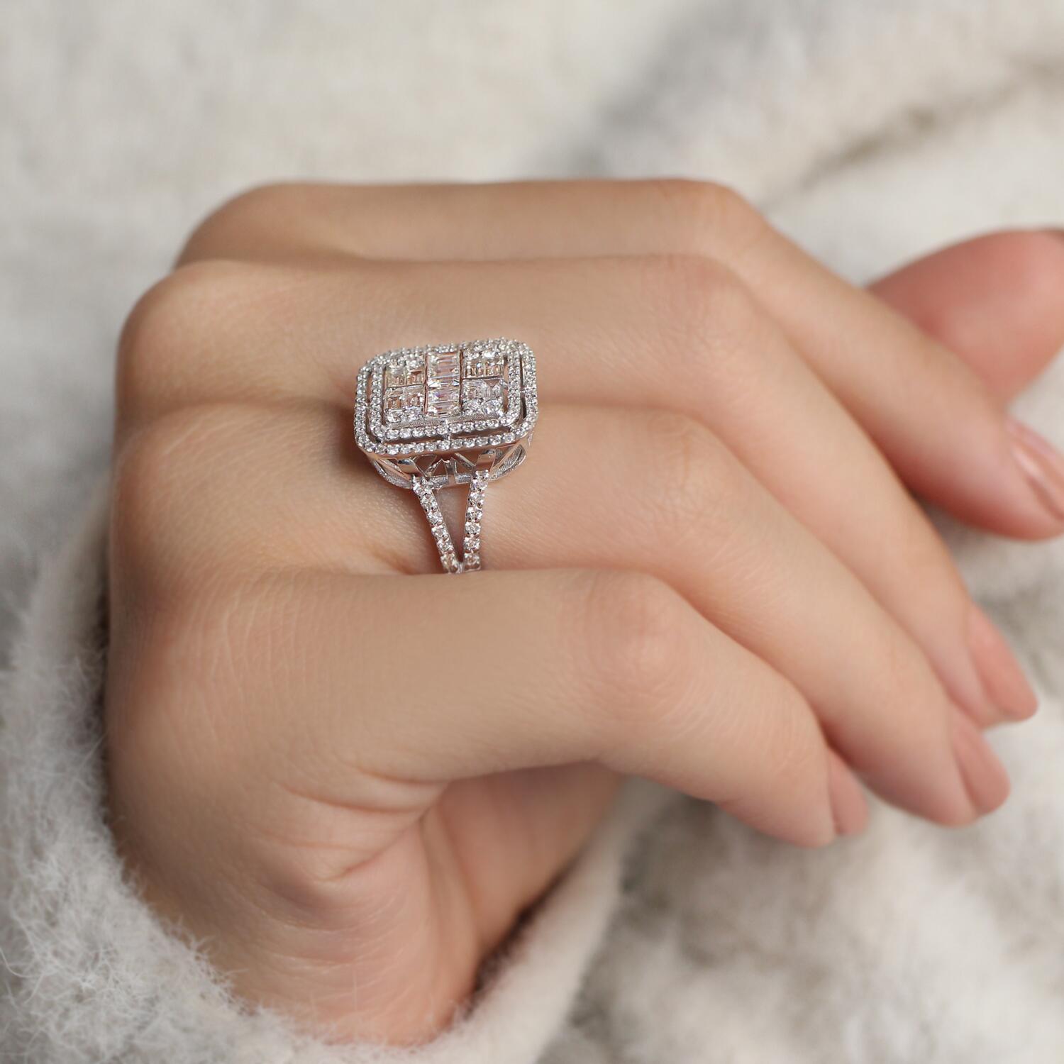 1.55 Carat Custom Design Diamond Baguette Ring