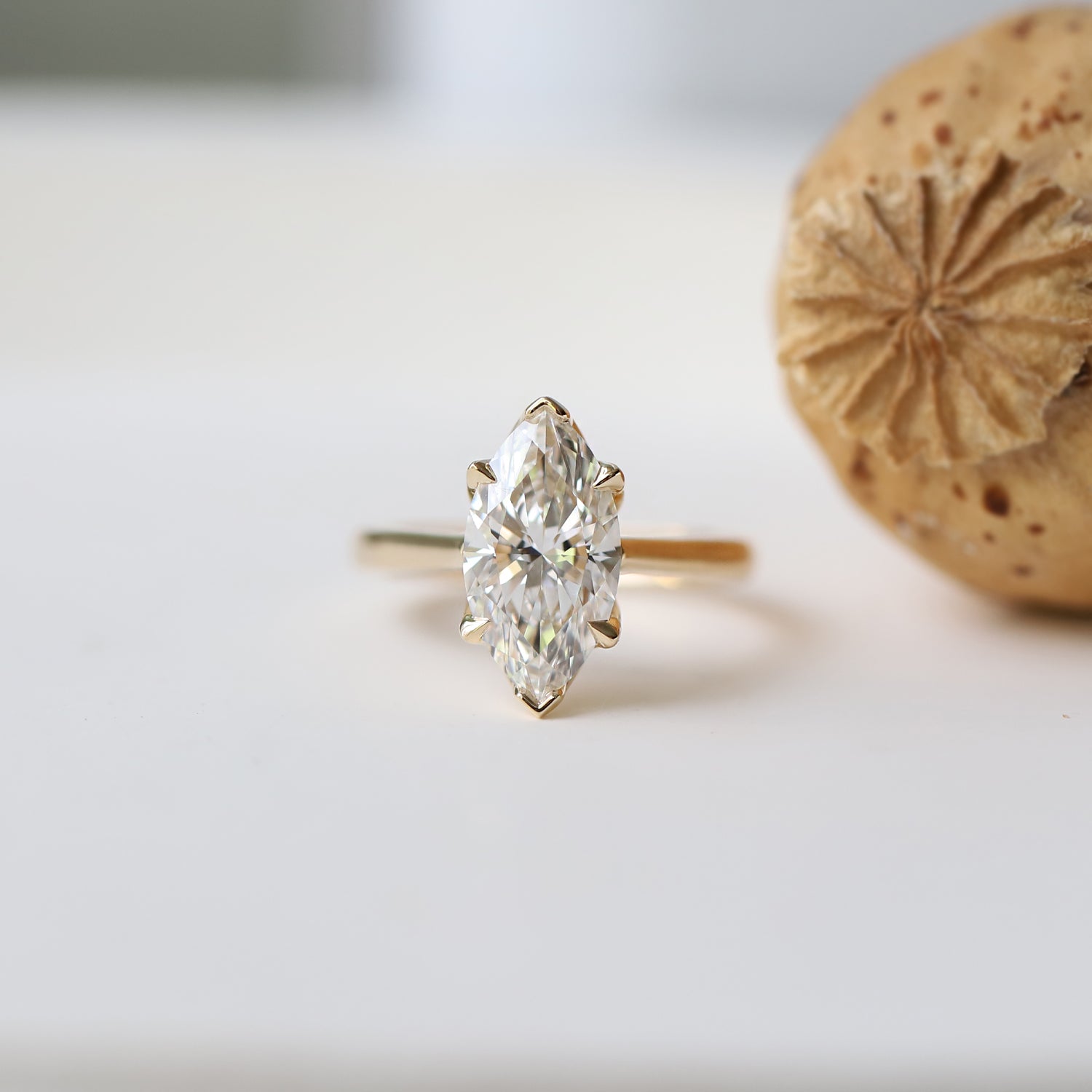 2.00 Karat F SI2 GIA-zertifizierter Marquise Diamantring