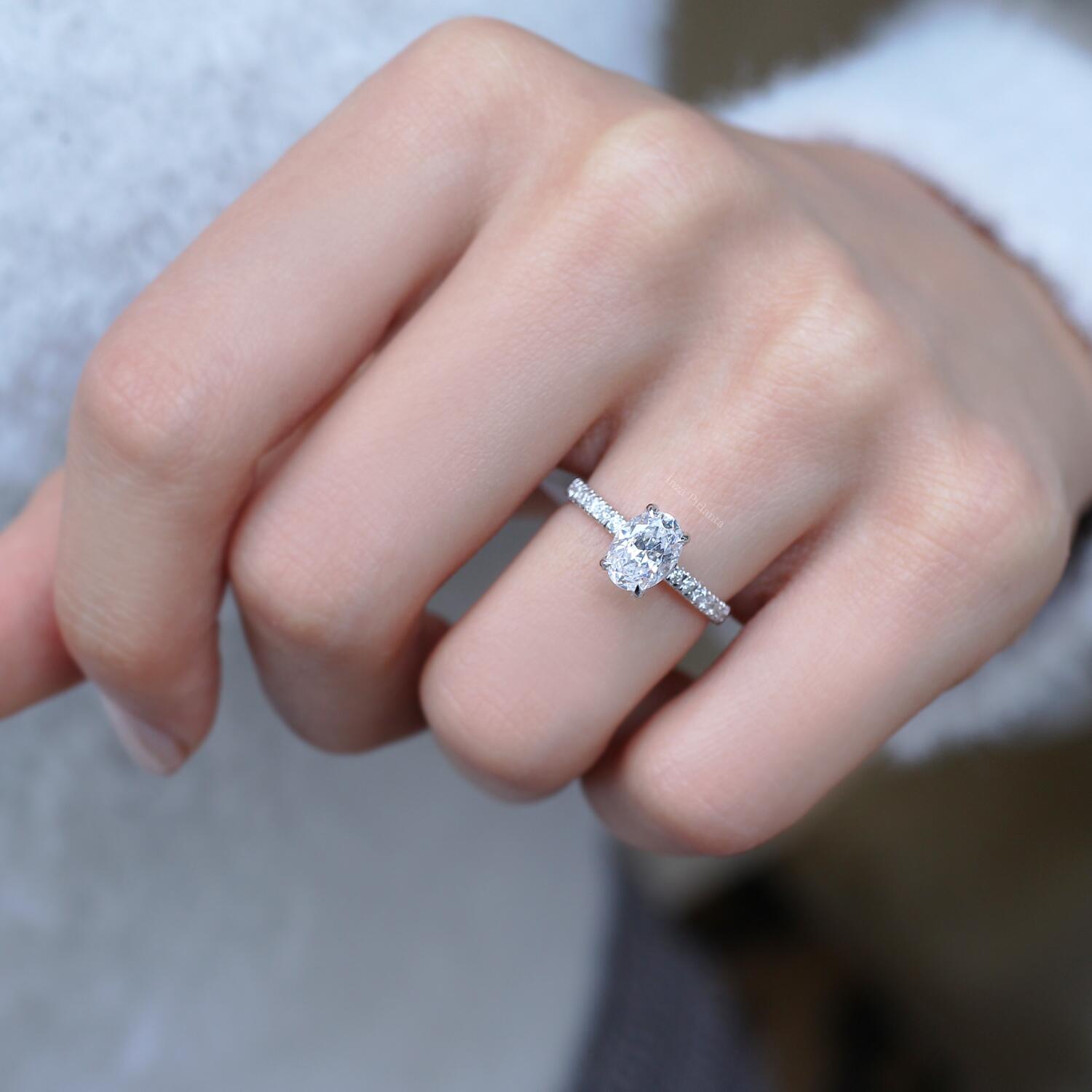 White Topaz & Diamond Solitaire Ring