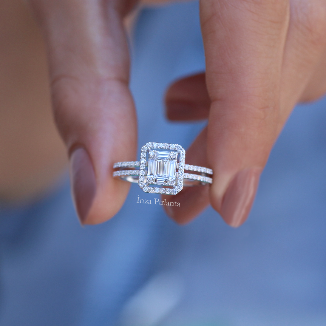 0.55 Carat Double-Arm Diamond Baguette Ring