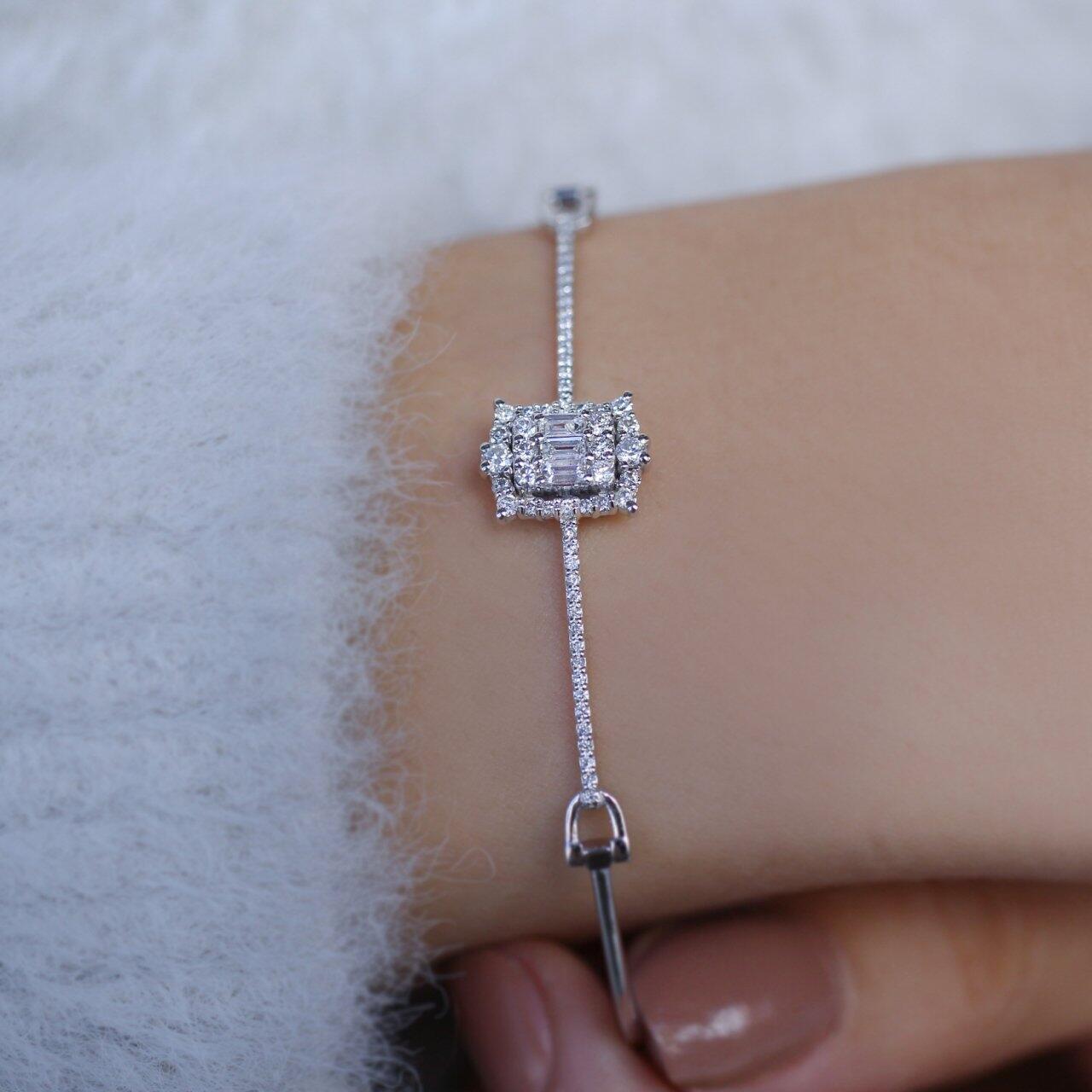 Custom Design Diamond Baguette Bracelet