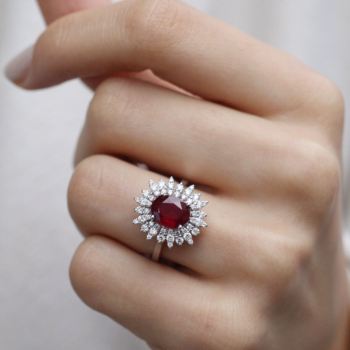 Custom-Designed Ruby & Diamond Ring