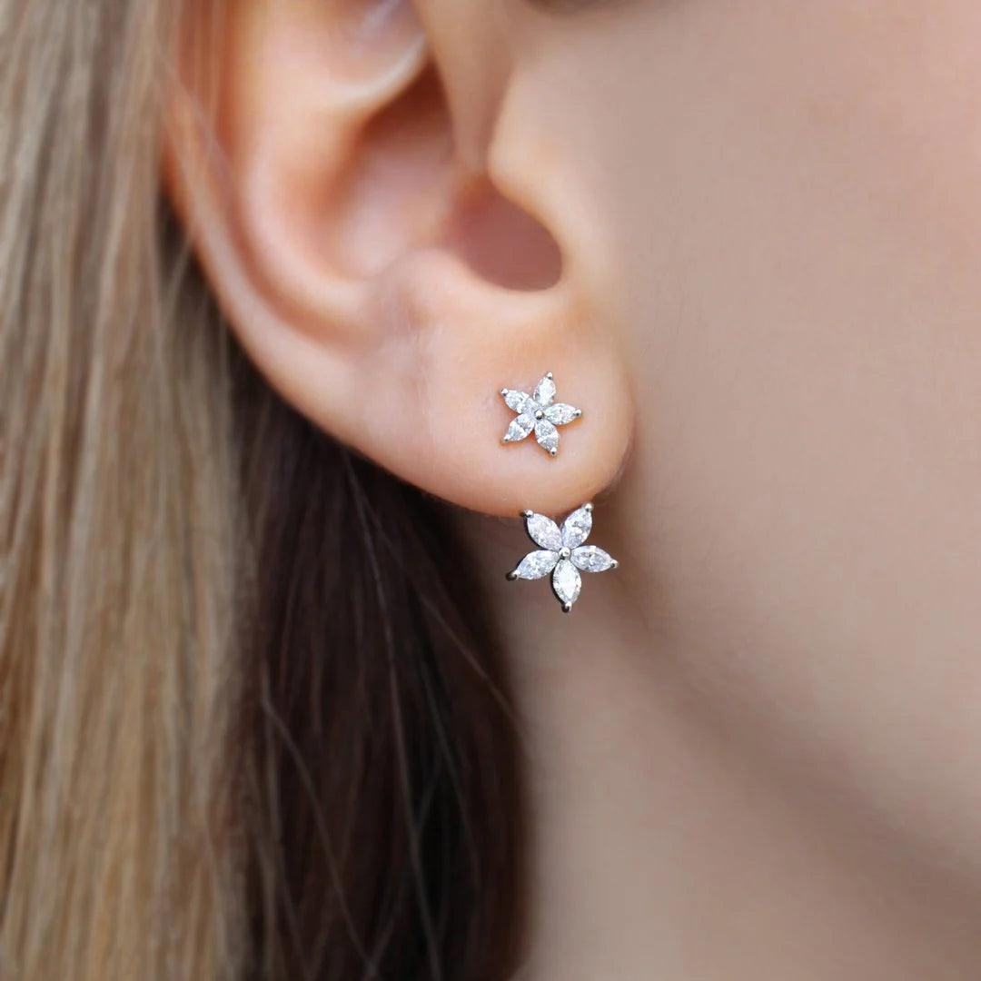 Diamant Marquise Blumenohrringe
