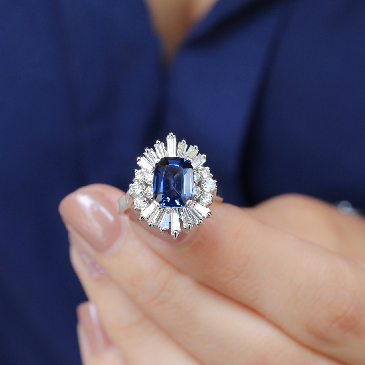 Custom Design Sapphire & Diamond Ring