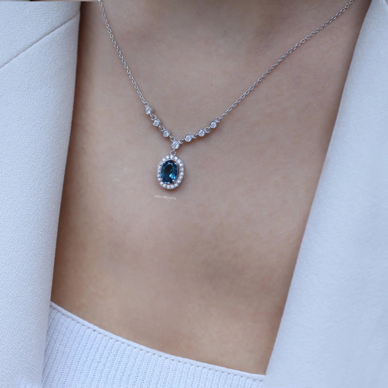 Design London Blue & Diamond Necklace