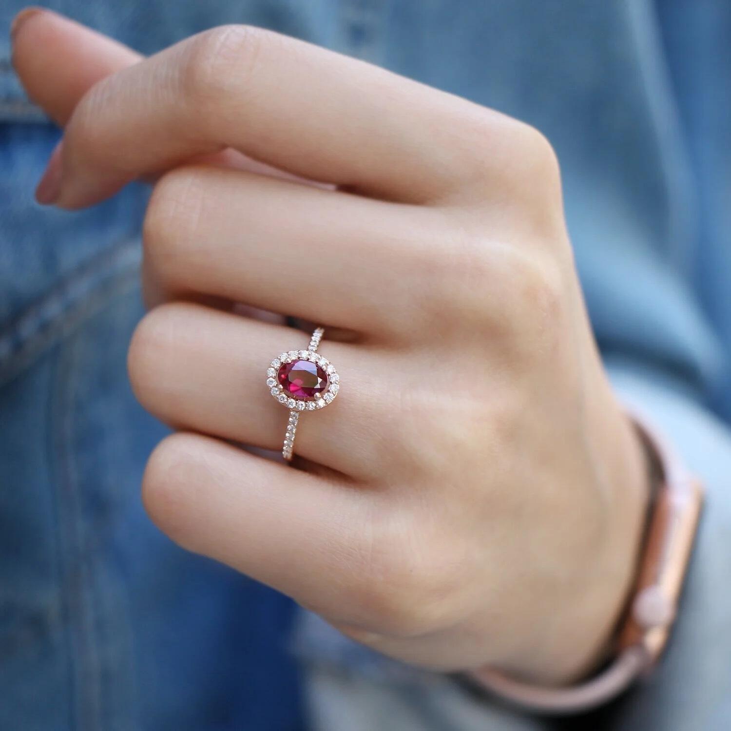 Oval Tourmaline & Diamond Design Ring