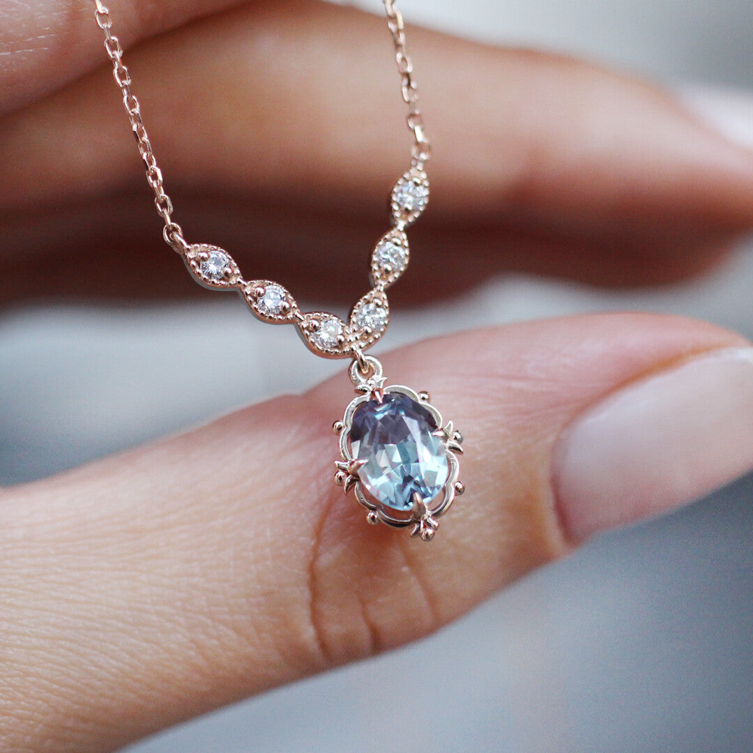 Vintage Aria Alexandrite & Diamond Necklace