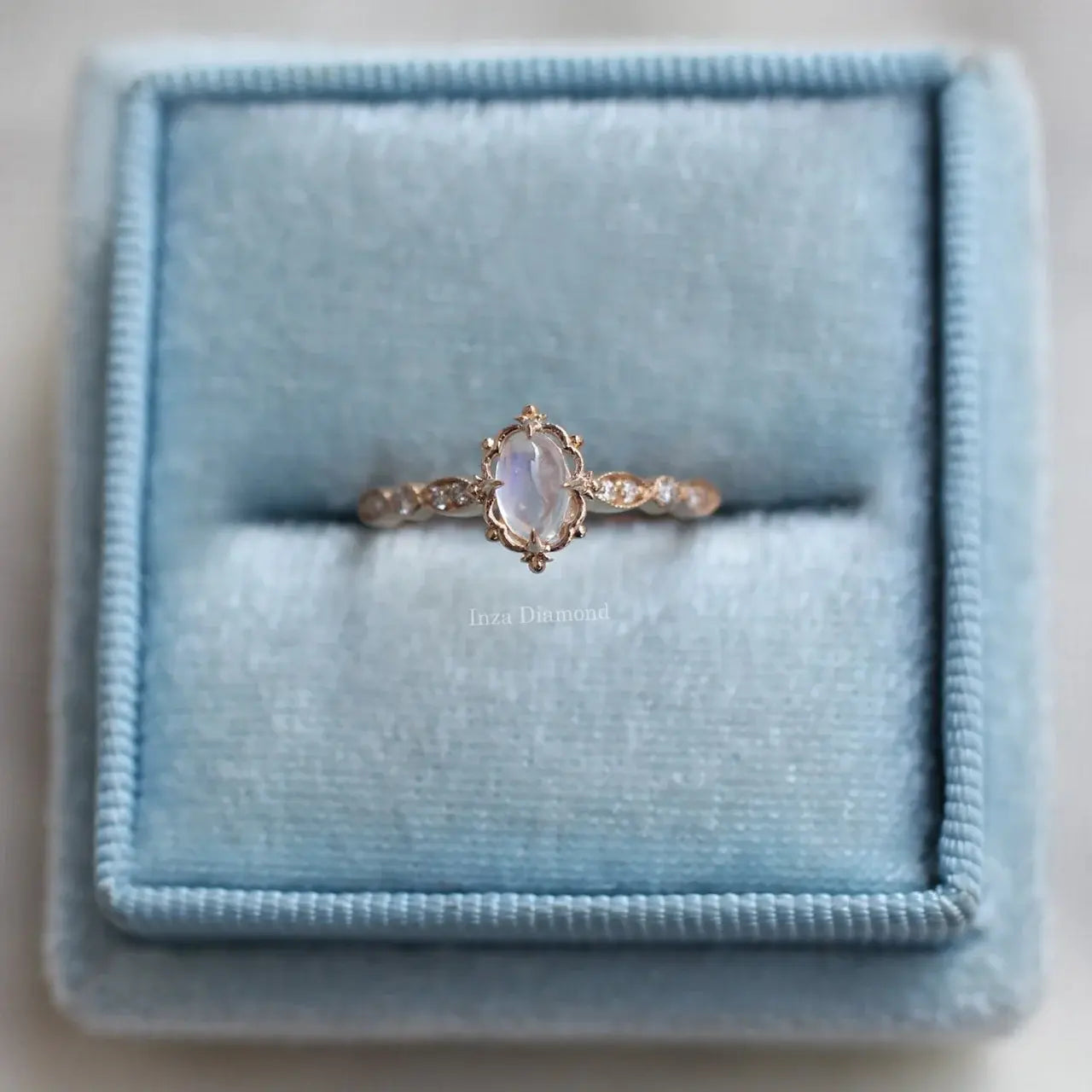 Vintage Aria Moonstone & Diamond Ring