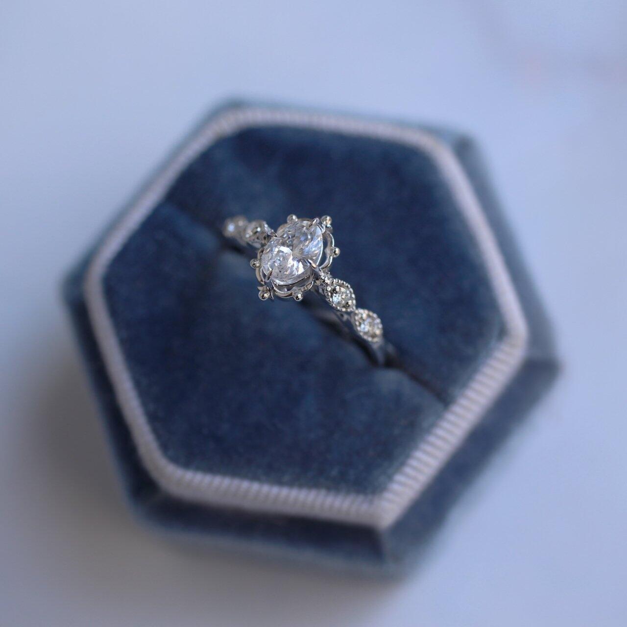 Vintage Aria White Topaz & Diamond Ring