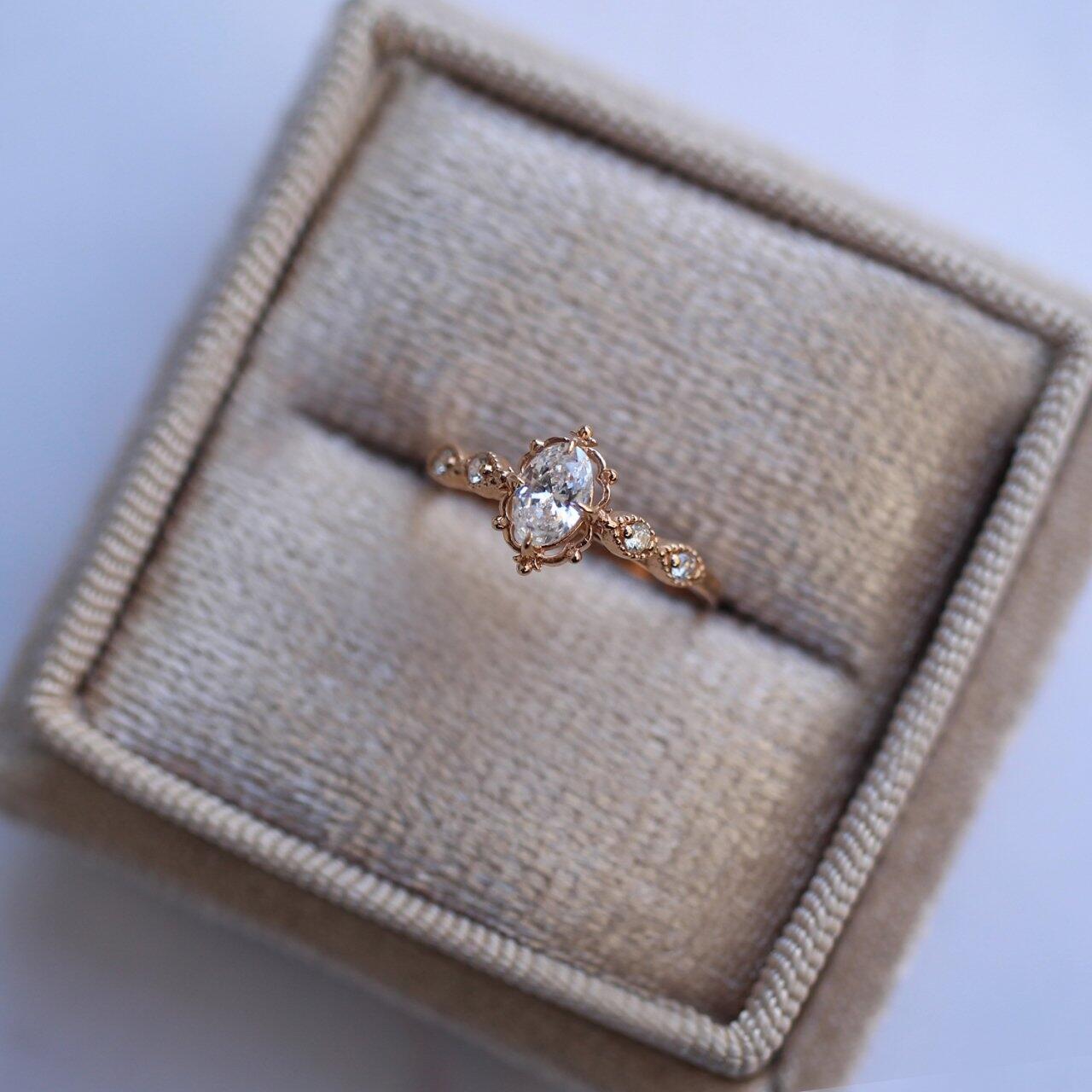 Vintage Aria White Topaz & Diamond Ring