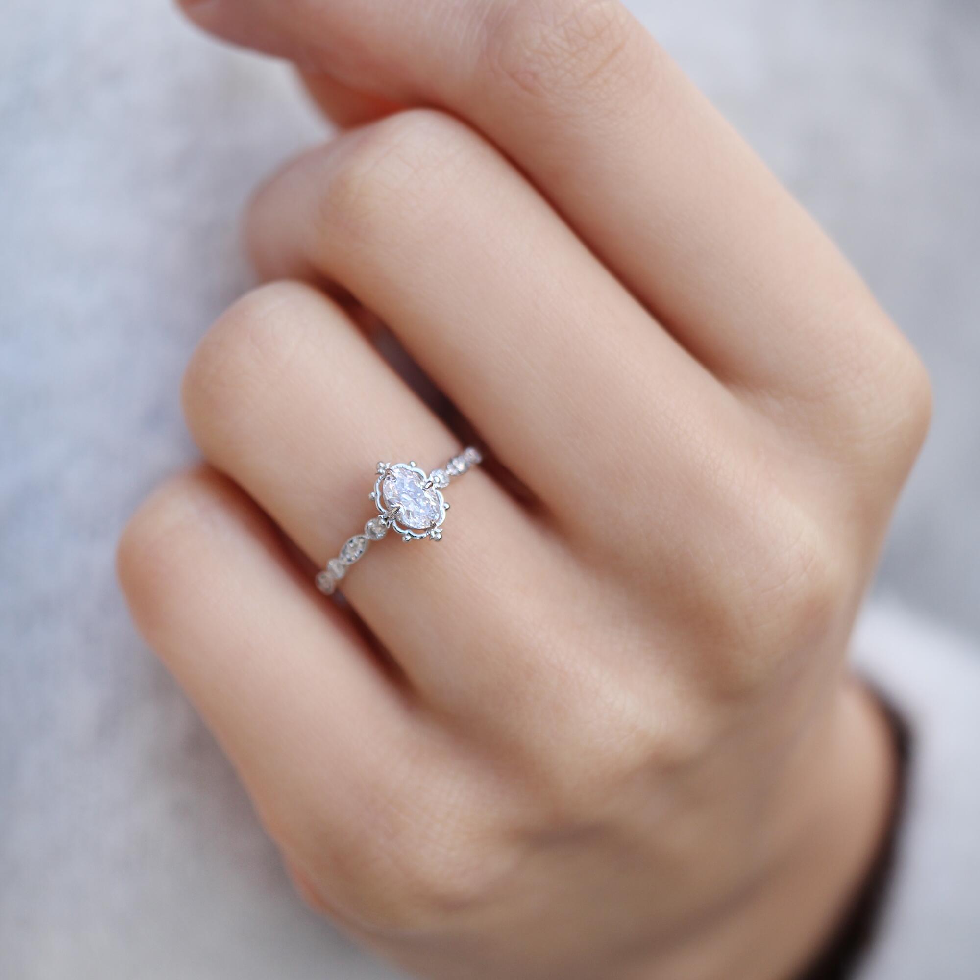Vintage Aria White Topaz & Diamond Ring
