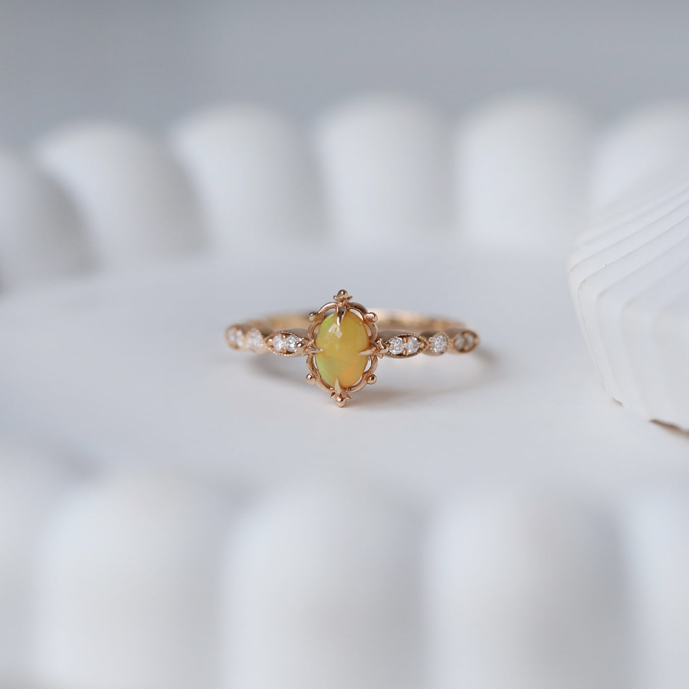 Vintage Aria Opal & Diamond Ring