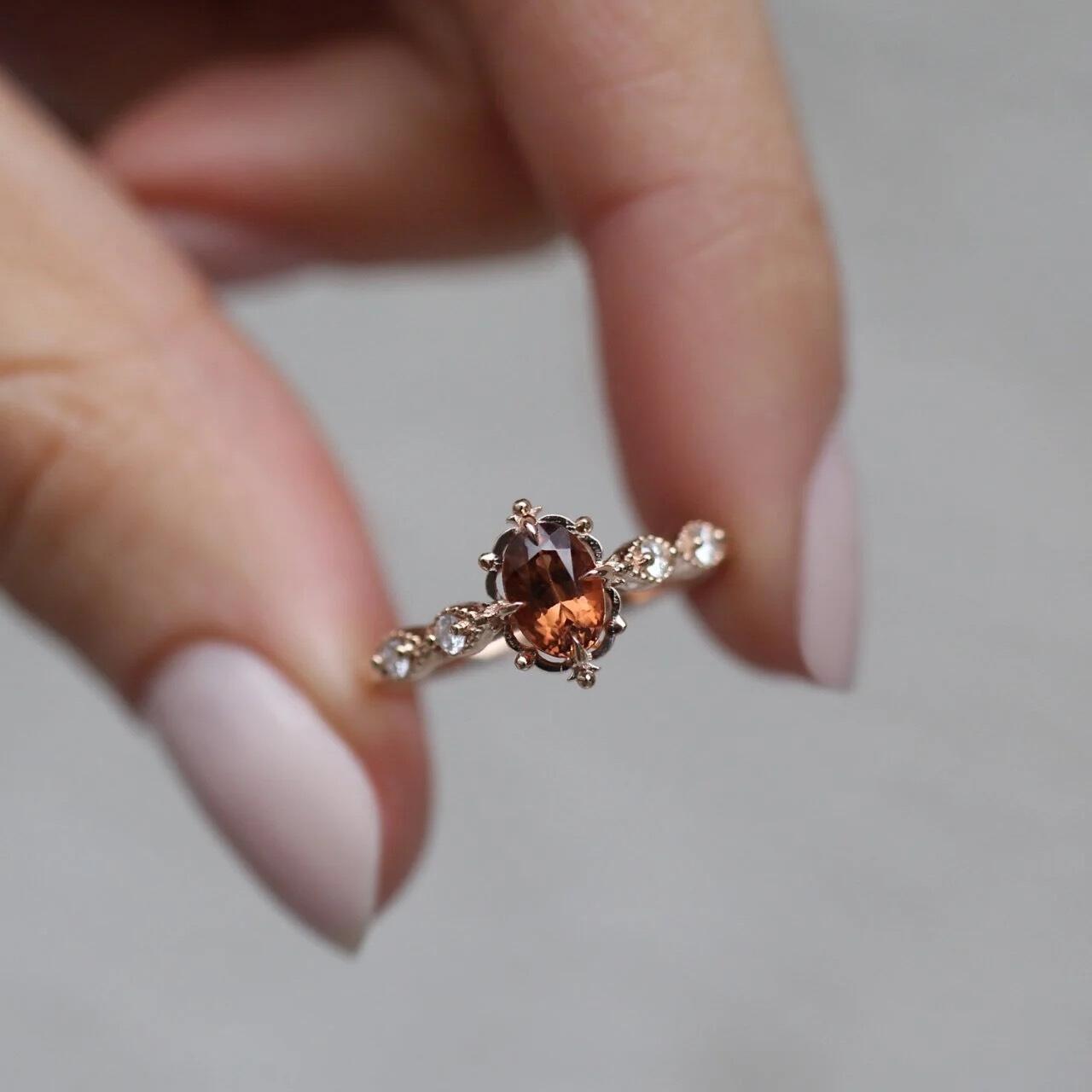 Vintage Aria Tourmaline & Diamond Ring