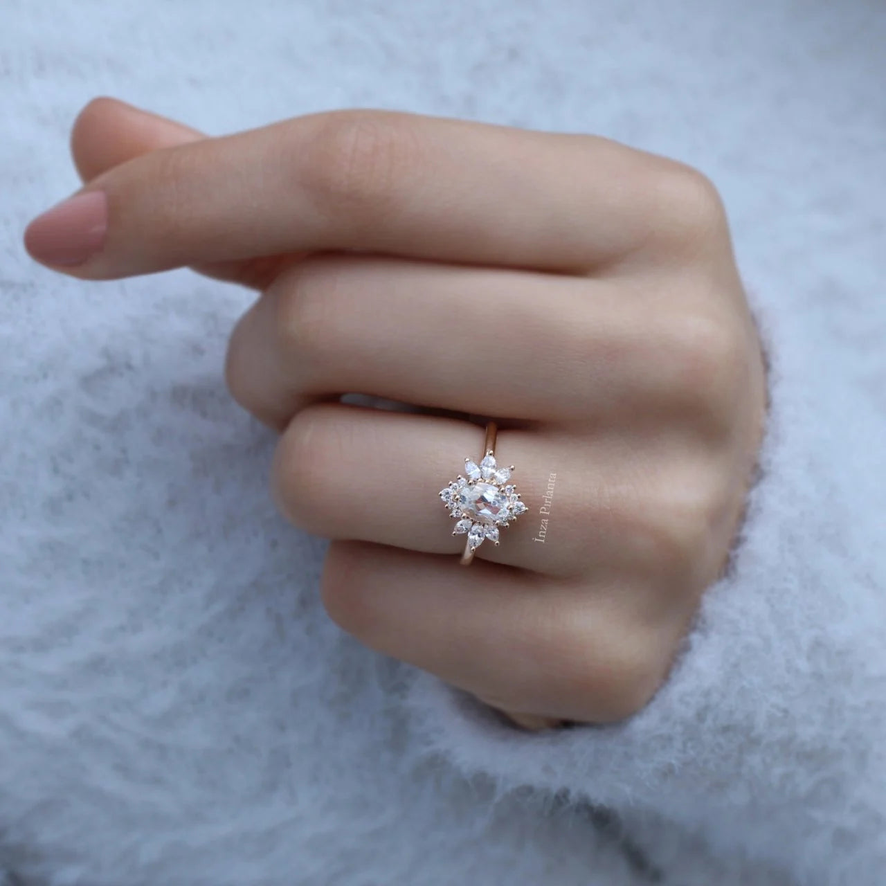 Vintage Artemis Weißer Topas & Diamantring