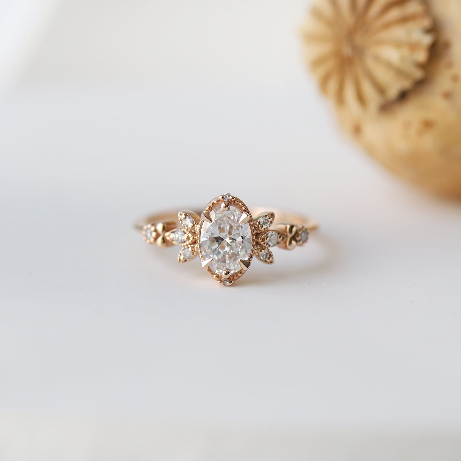 Vintage Tina White Topaz & Diamond Ring