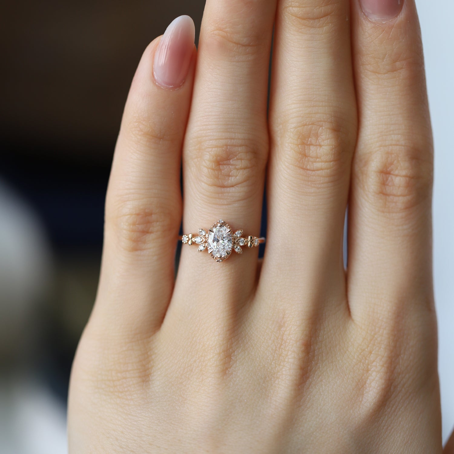 Vintage Tina White Topaz & Diamond Ring