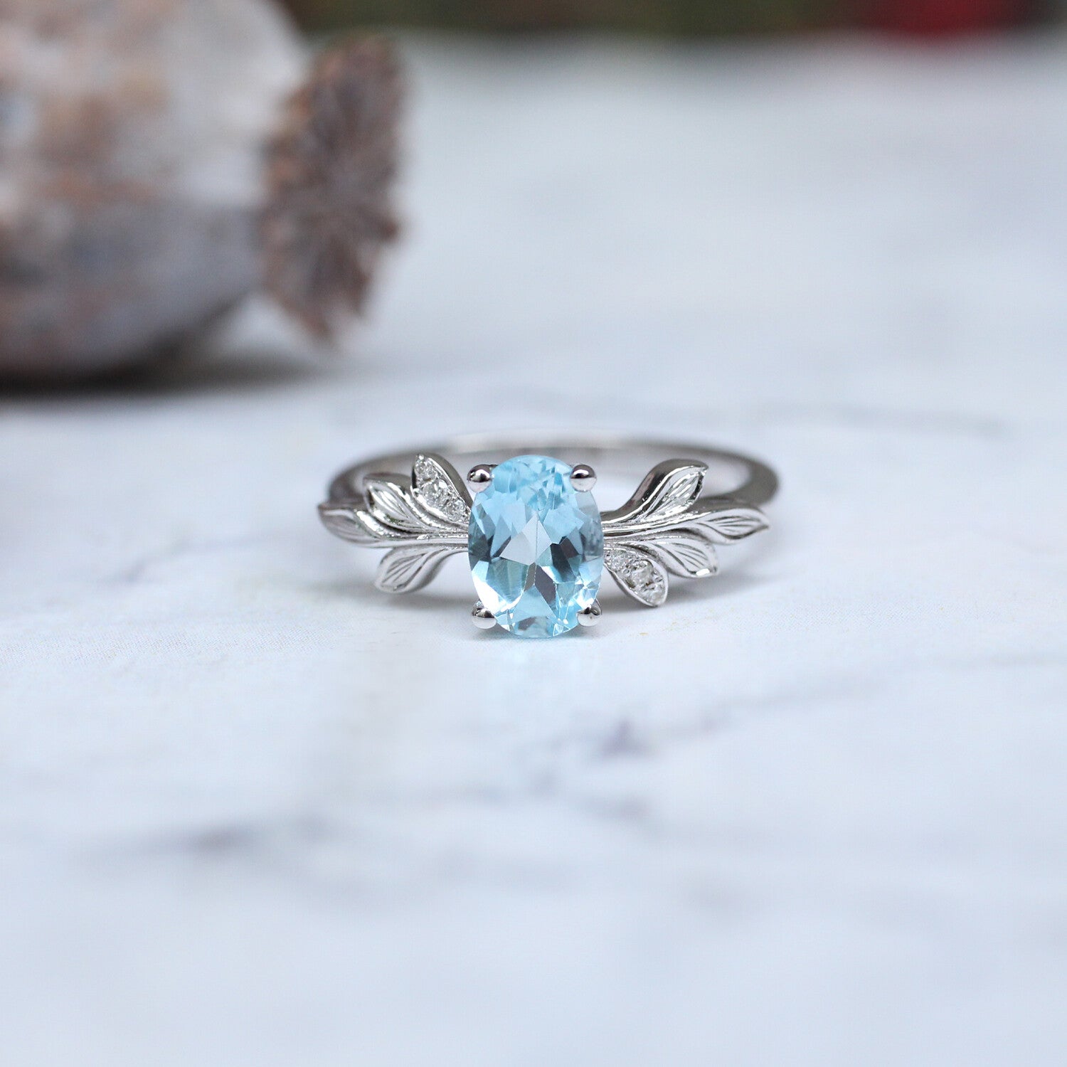 Vintage Dal Aquamarine & Diamond Ring