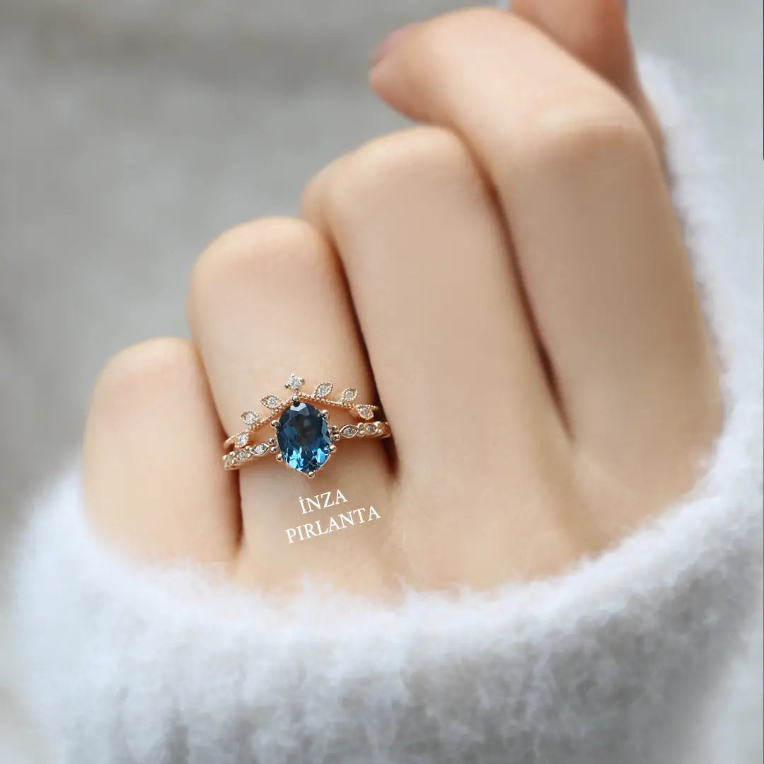 Vintage Dal & London Blue Diamond Ring
