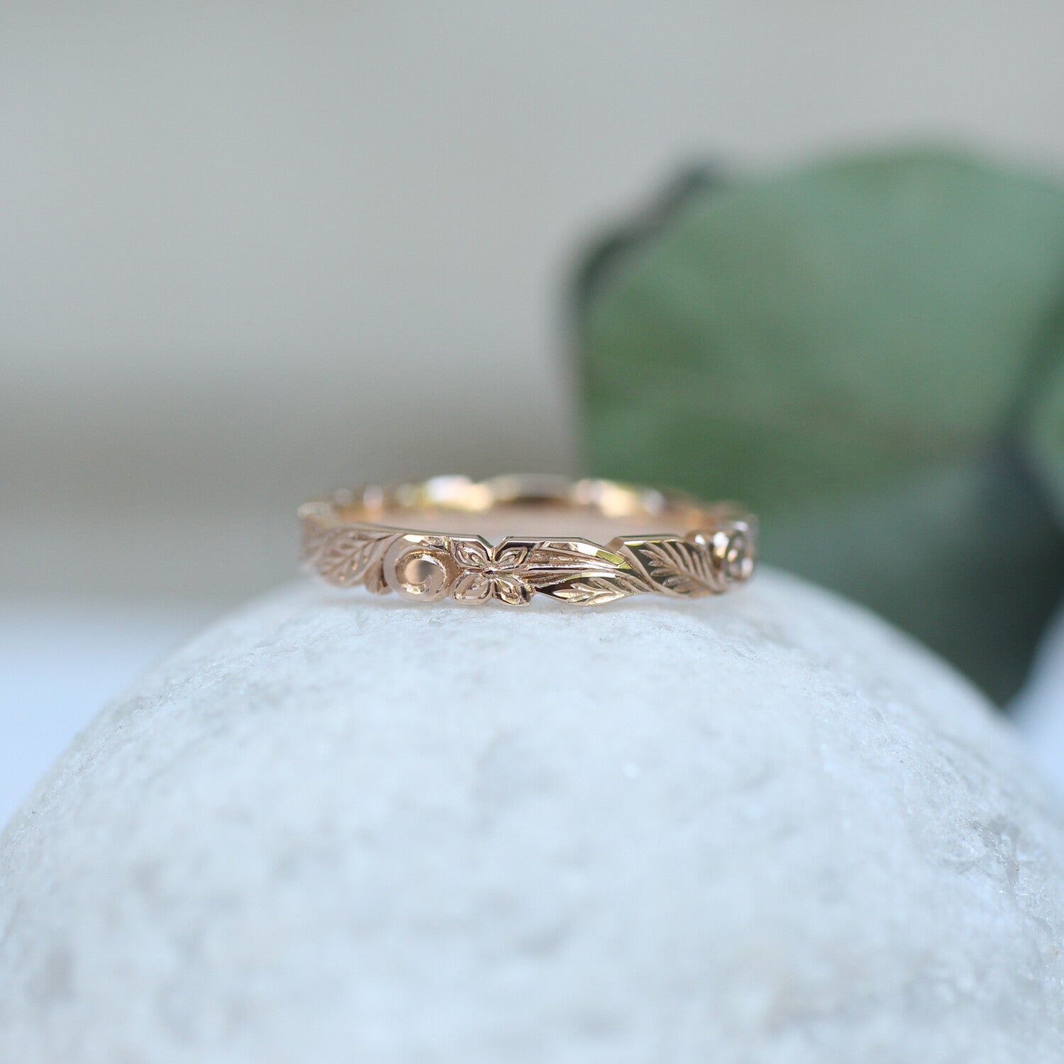 14K Gold Vintage Handmade Milgrain Wedding Ring