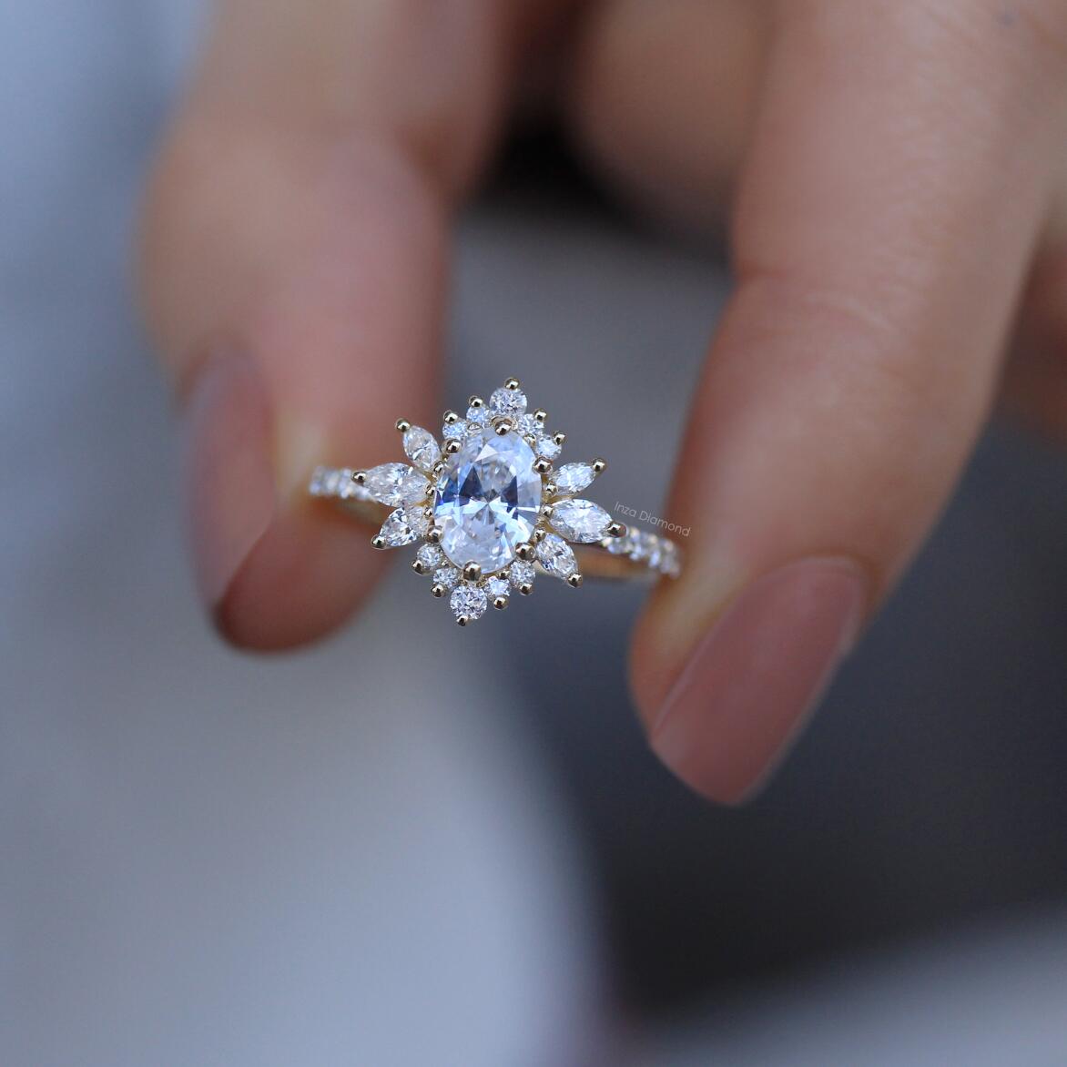 Vintage Edged Artemis White Topaz & Diamond Ring