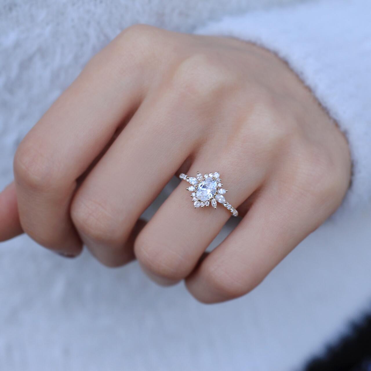 Vintage Edged Artemis White Topaz & Diamond Ring