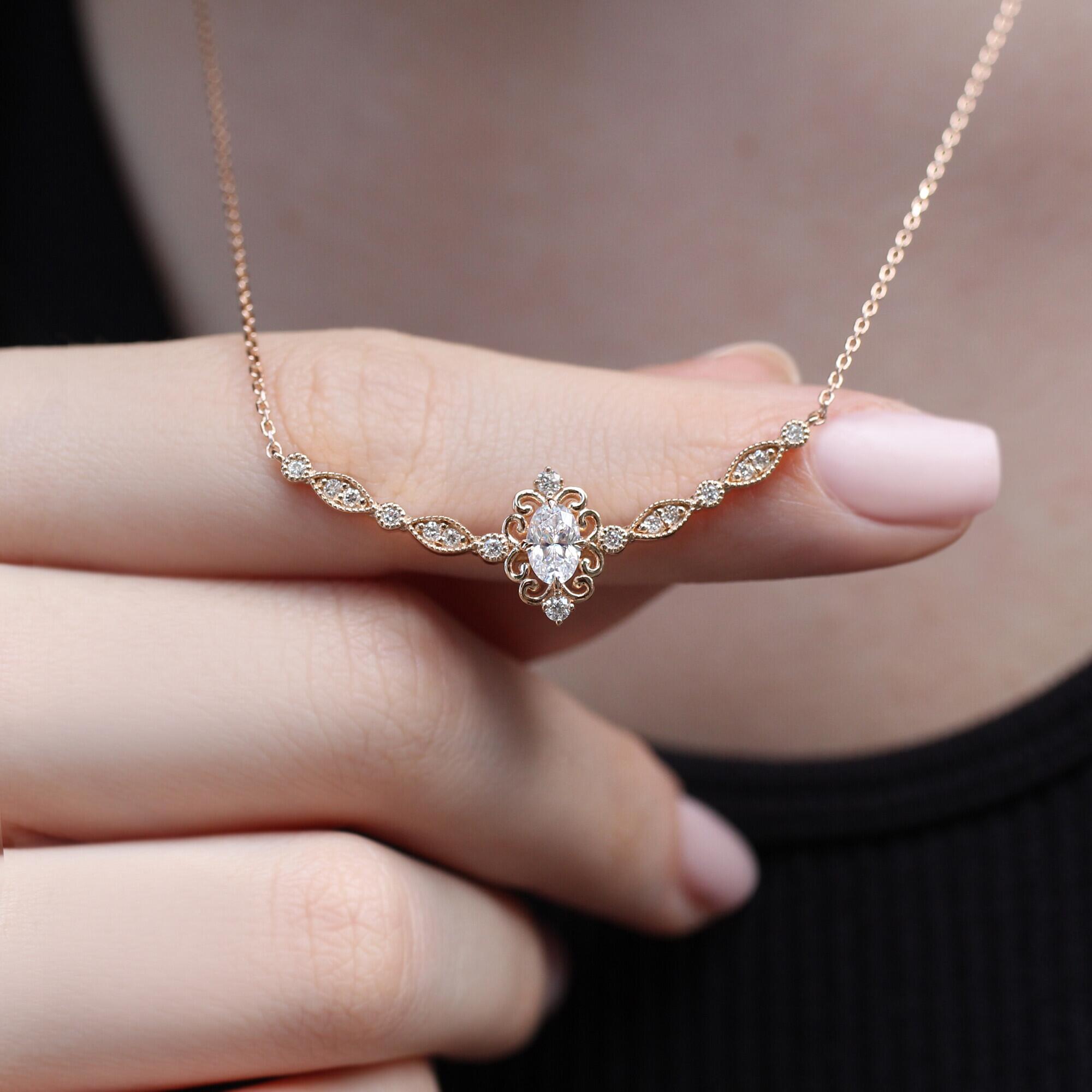 Vintage Mia Diamond & White Topaz Necklace
