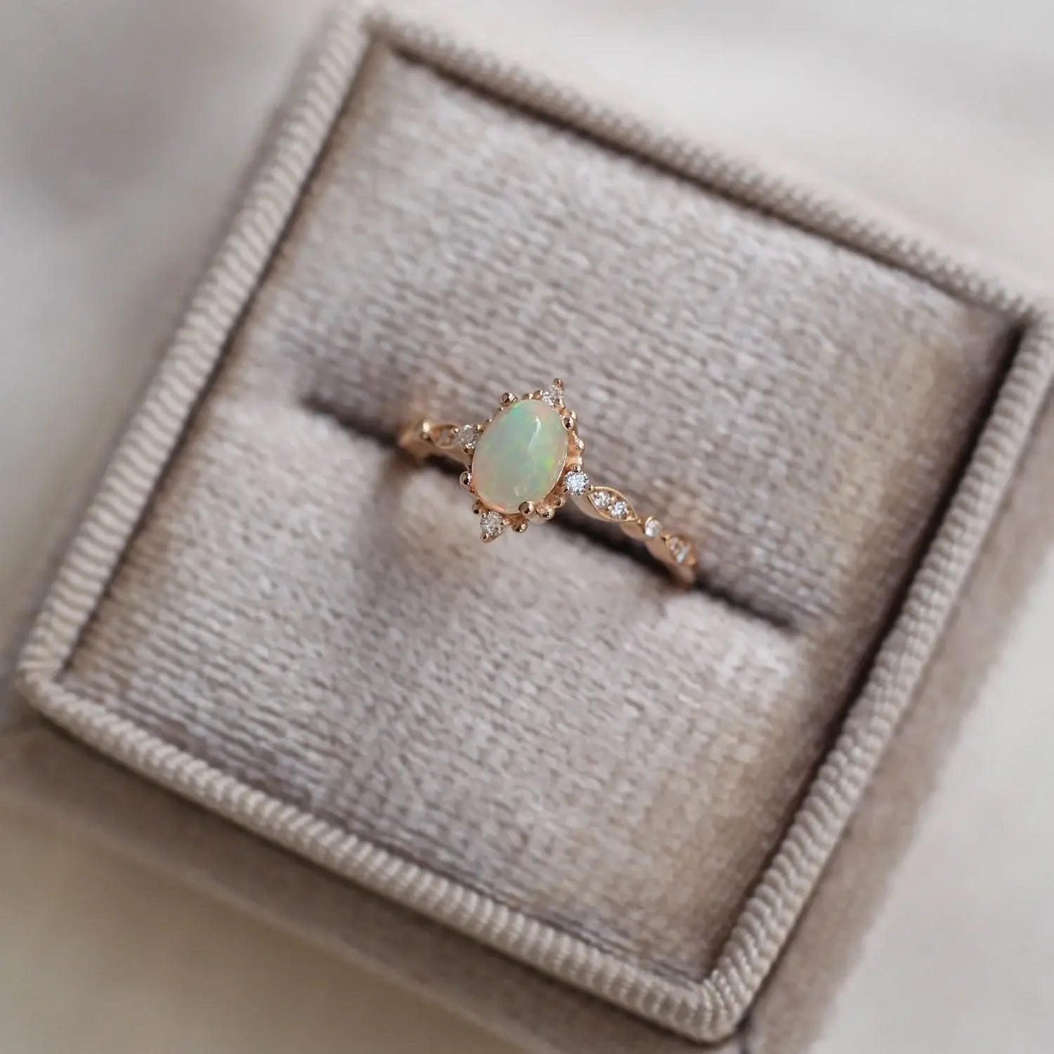 Vintage Mini Selius Opal & Diamond Ring