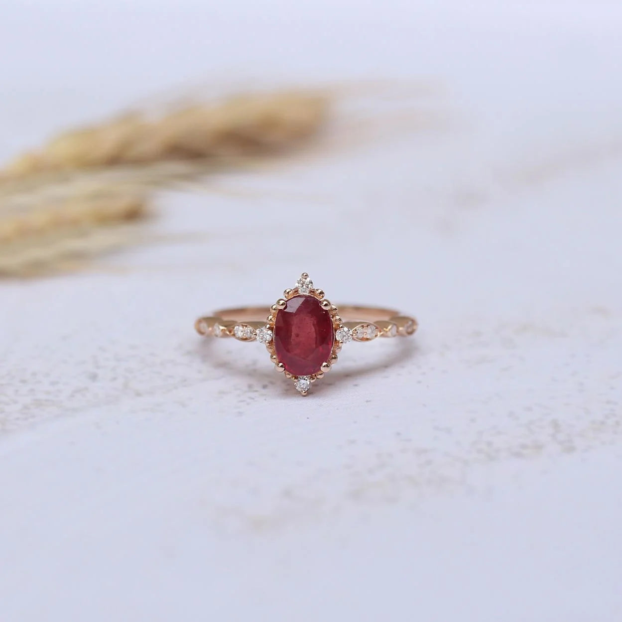 Vintage Mini Selius Ruby & Diamond Ring