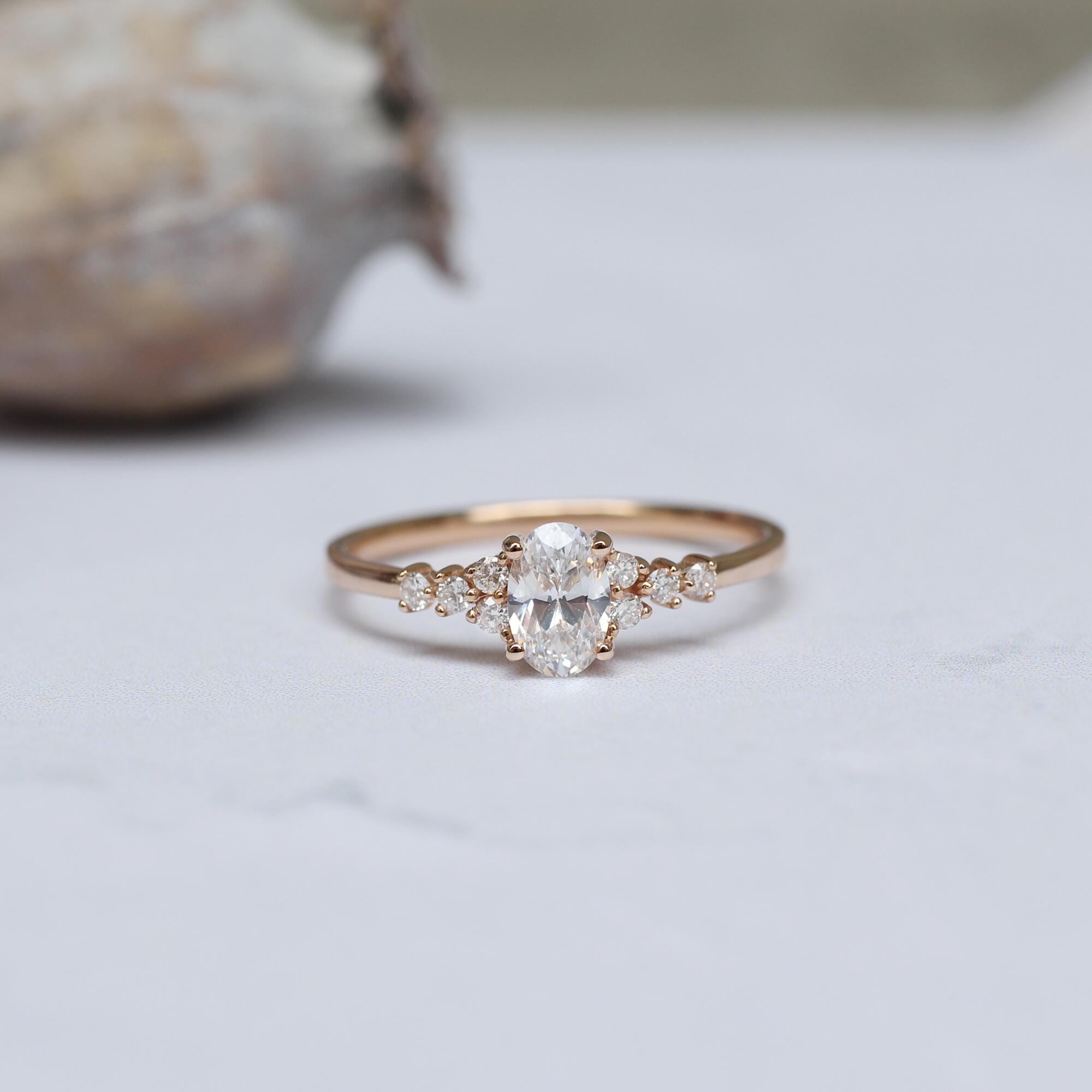 Vintage Custom Design White Topaz & Diamond Ring
