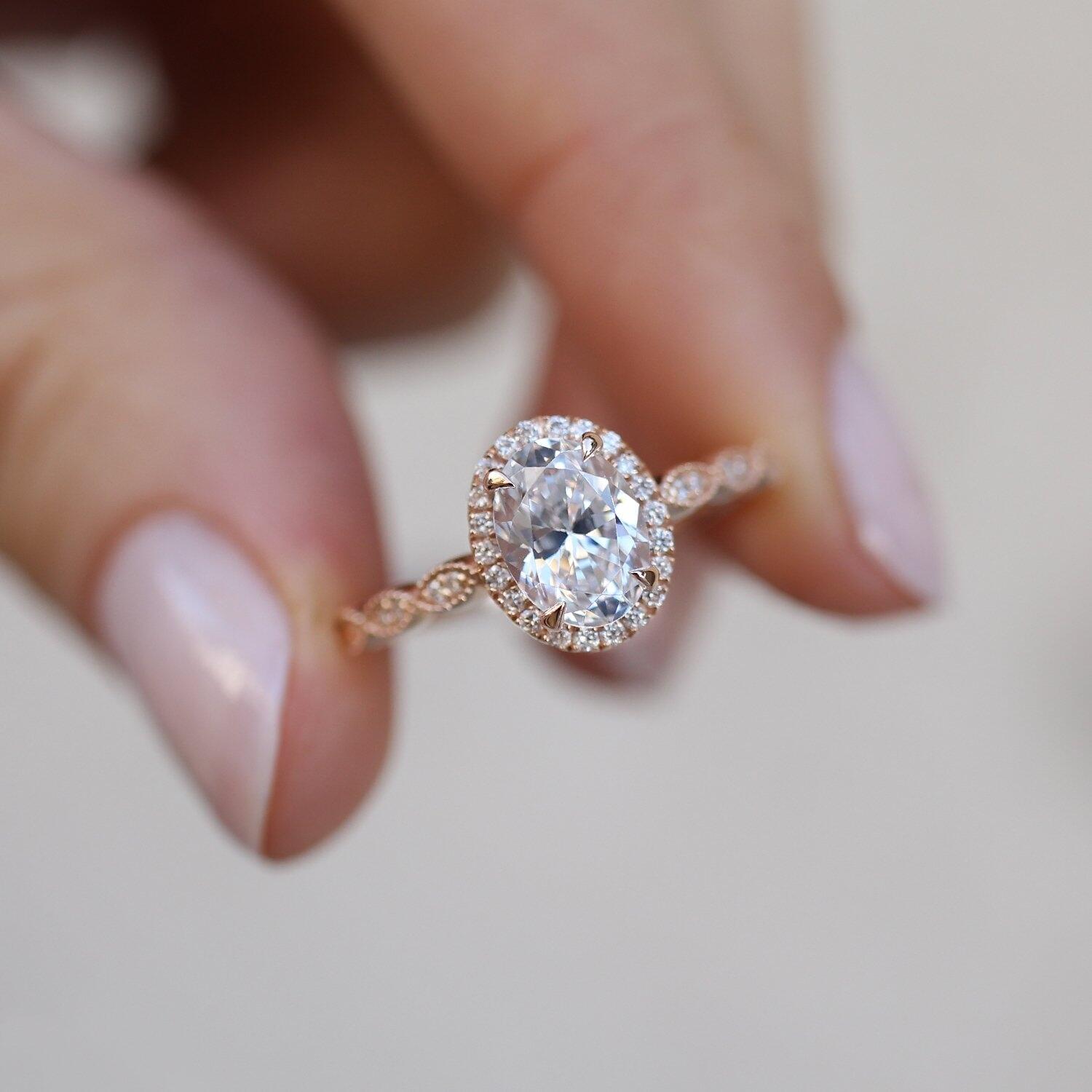 Vintage Design White Topaz & Diamond Ring