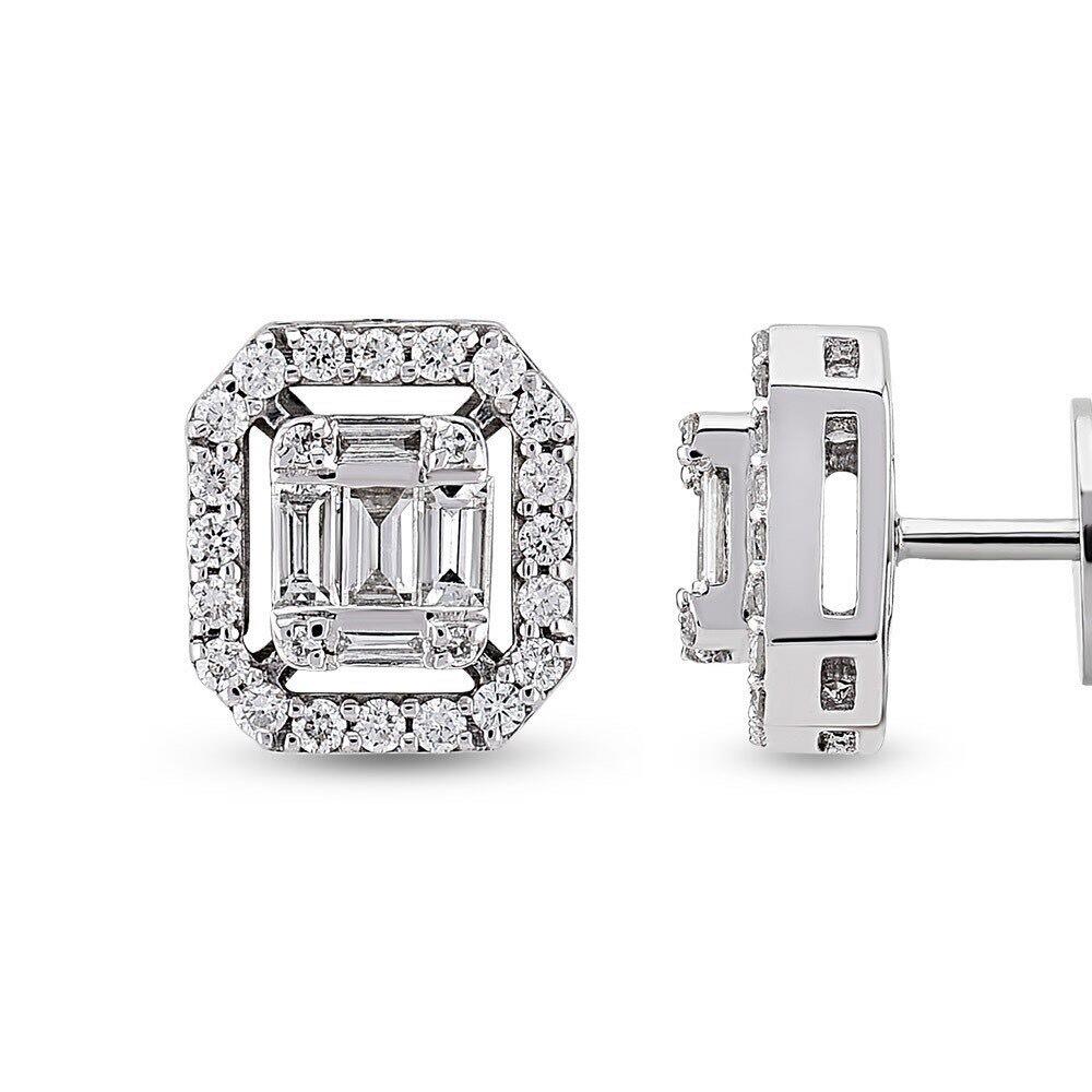 0.25 Carat Baguette Diamond Earrings