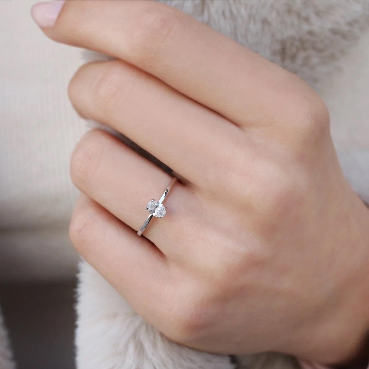 0.30 Carat Oval Diamond Solitaire Ring
