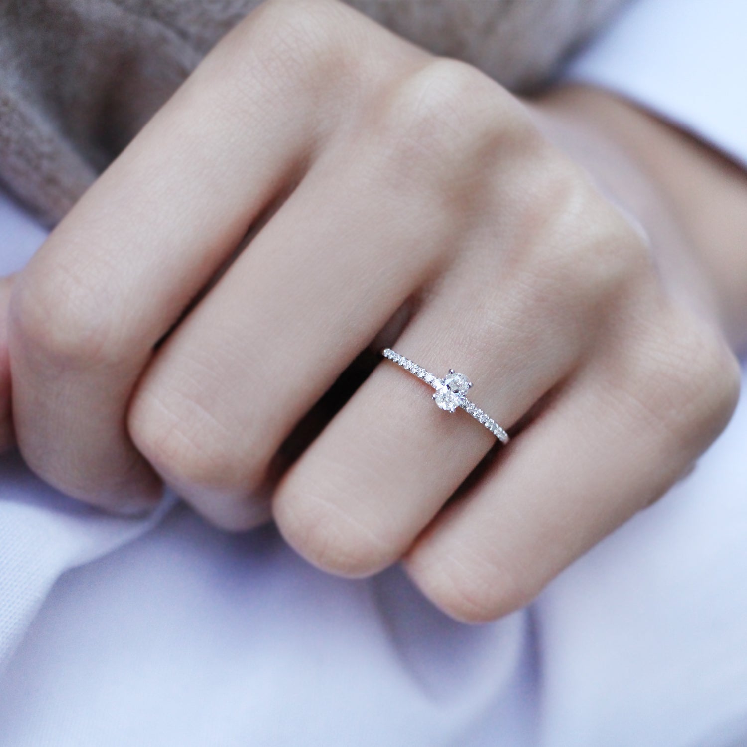 0.30 Carat Vintage Oval Design Diamond Ring