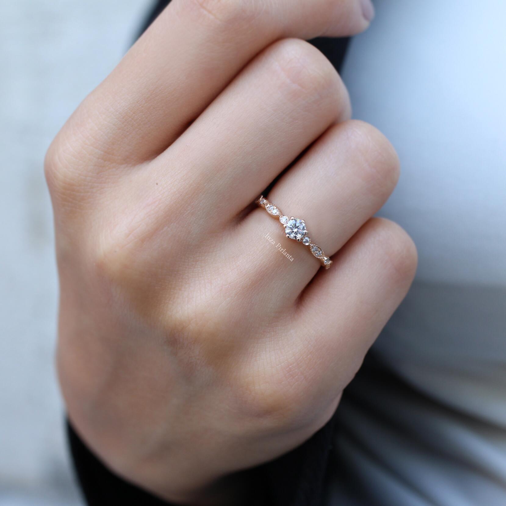 0,32 Karat Vintage Design Diamant Solitärring