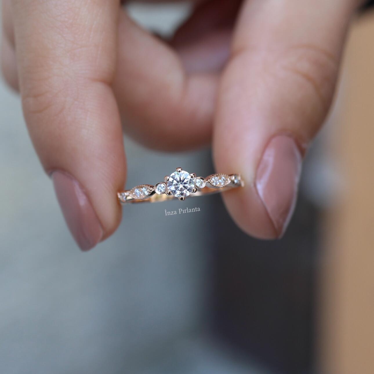 0,32 Karat Vintage Design Diamant Solitärring