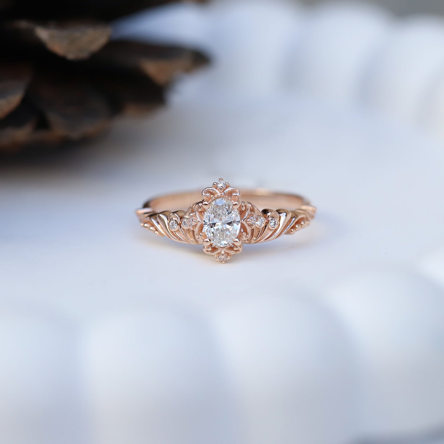 0.33 Karat F VS1 GIA-zertifizierter Vintage Emma Diamantring