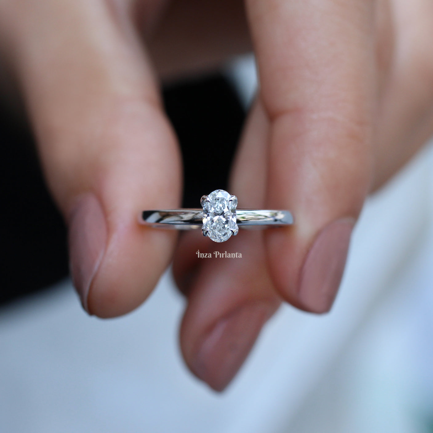 0.35 Carat Oval Diamond Solitaire Ring
