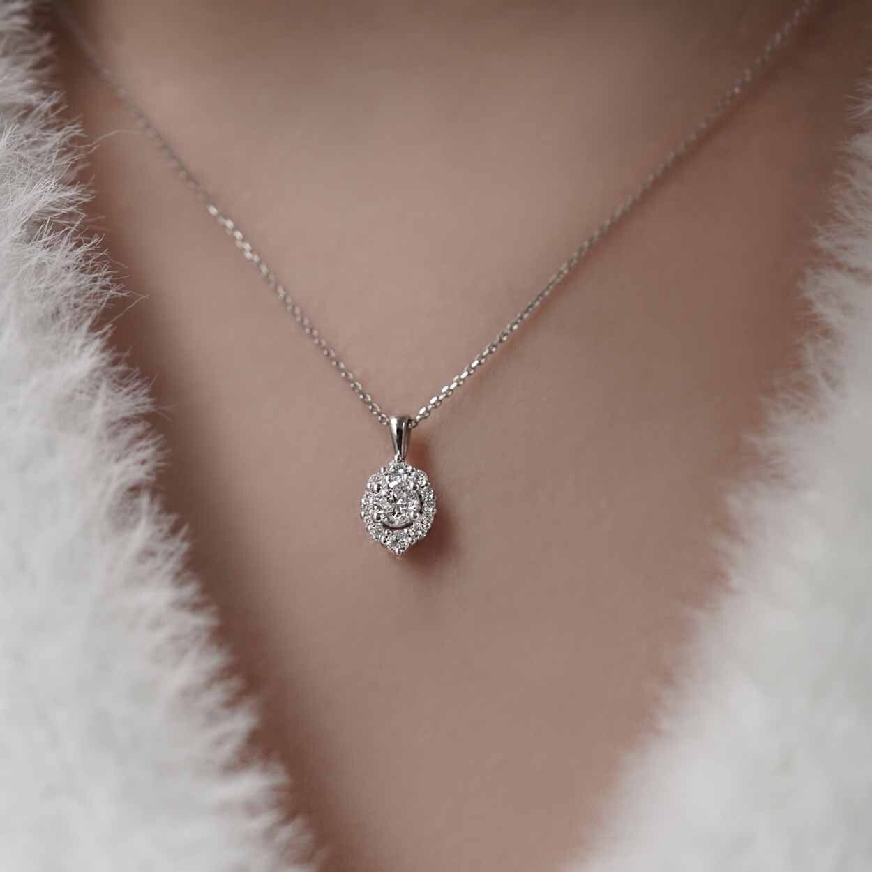 0.35 Carat Custom Design Vintage Lina Diamond Necklace