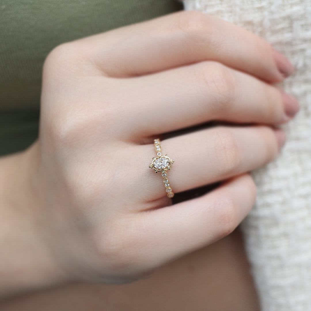 0.35 Carat Vintage Aria Design Diamond Ring