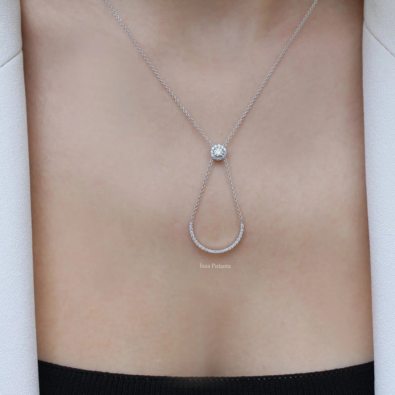 0.37 Carat Custom Design Diamond Necklace