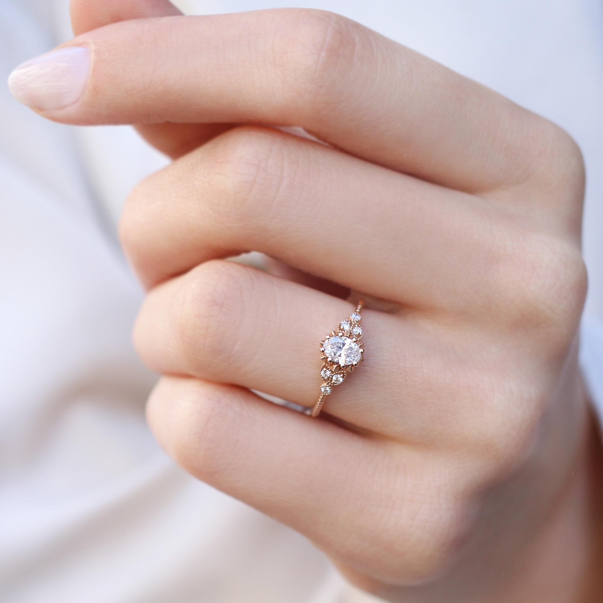 0.40 Karat Vintage Alice Design Diamantring