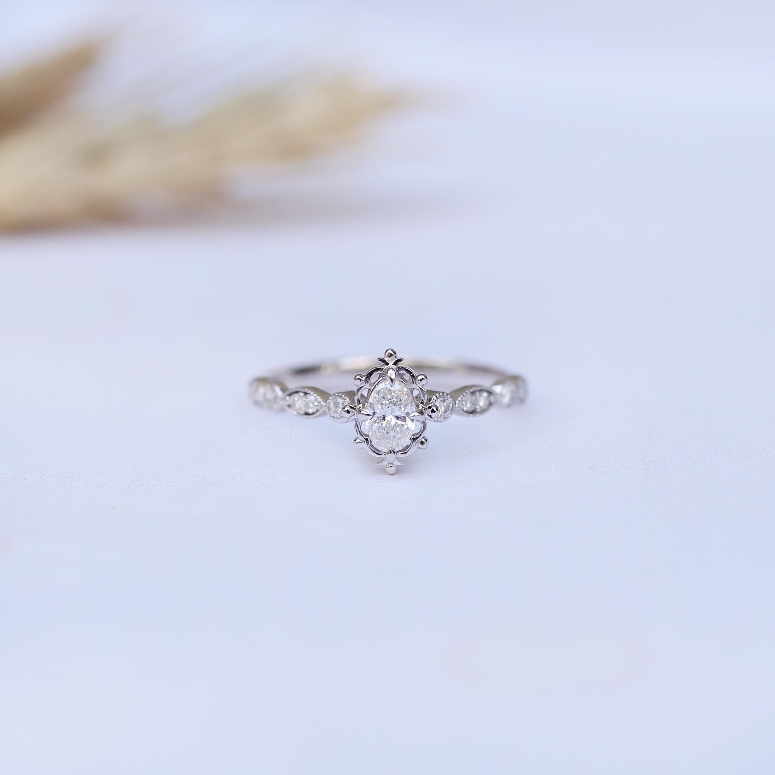 0.40 Carat Vintage Aria Design Diamond Ring