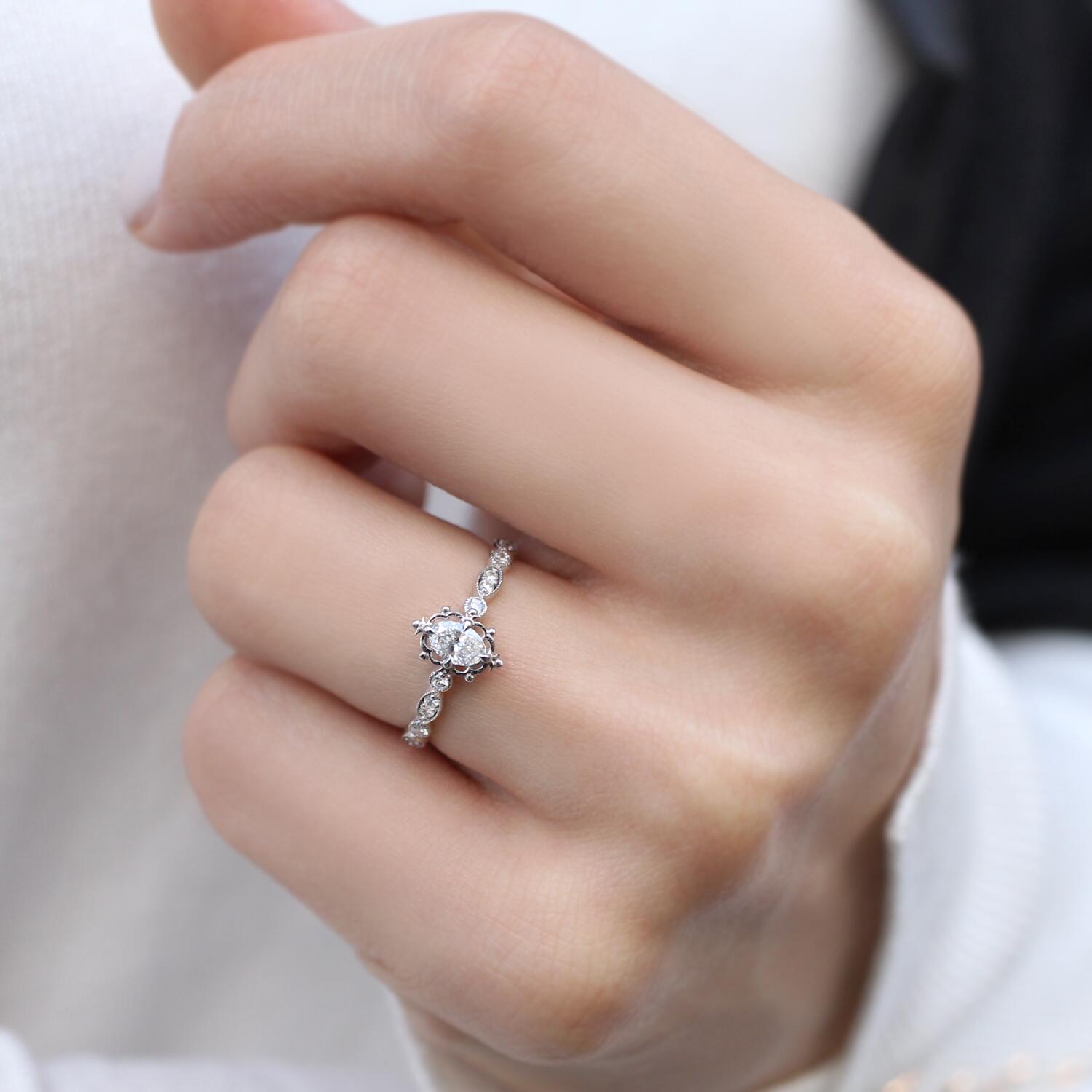 0.40 Carat Vintage Aria Design Diamond Ring