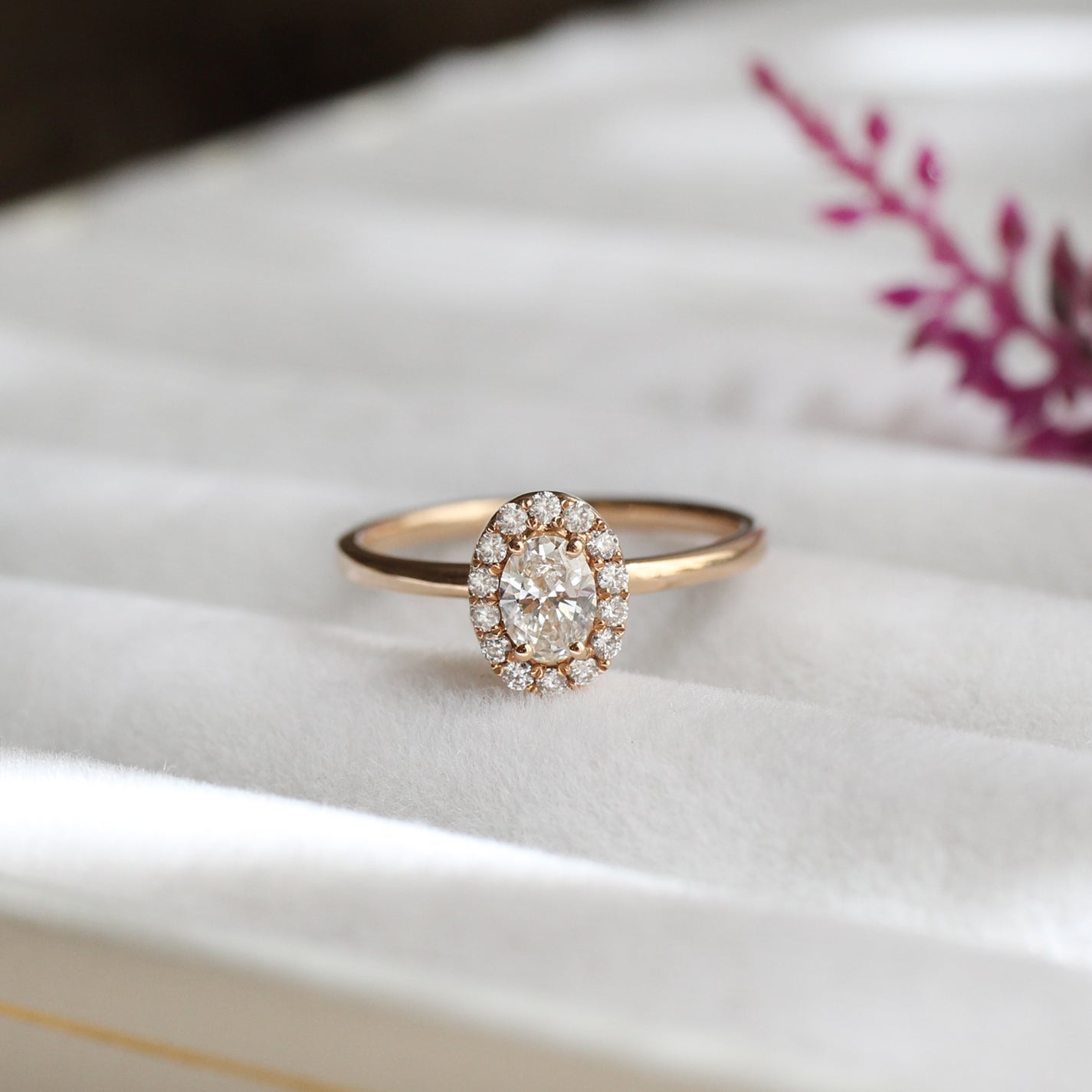 0.40 Carat Vintage Design Oval Diamond Ring