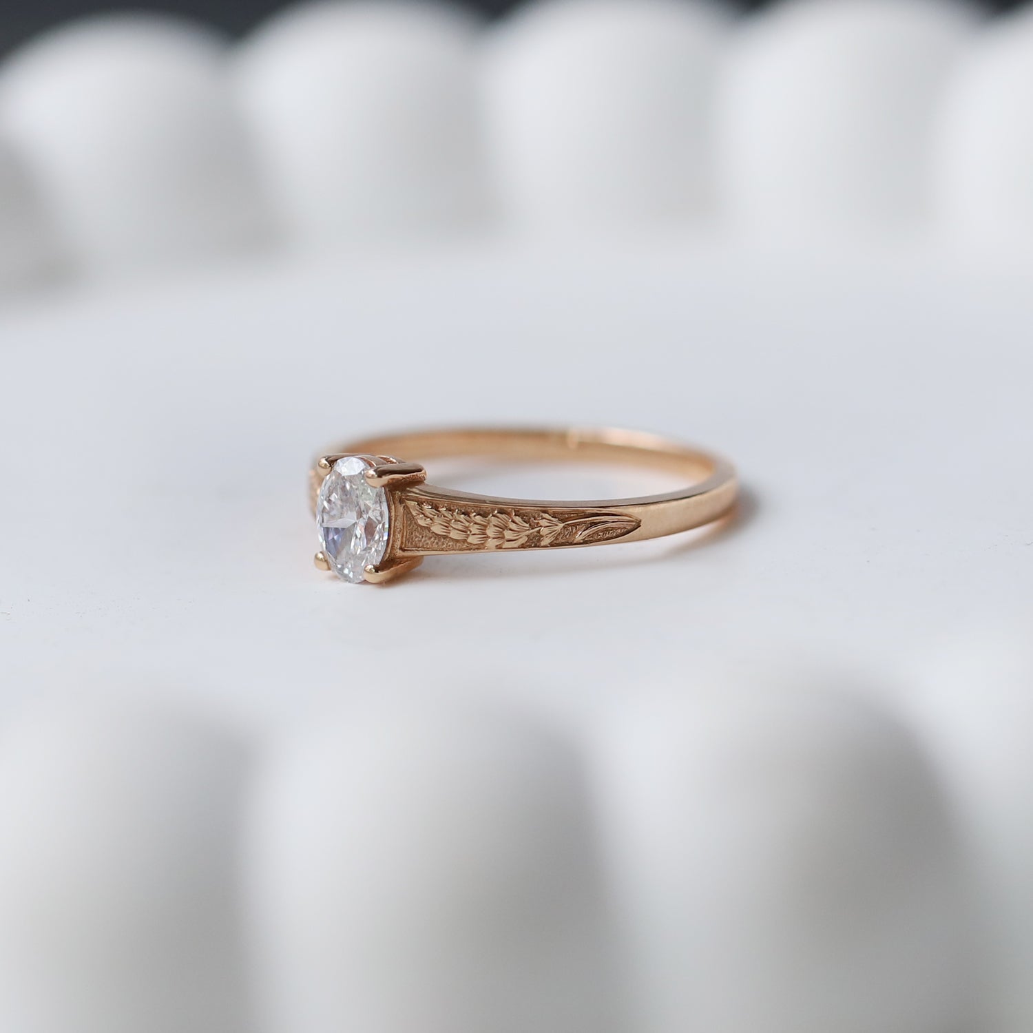 0.40 Carat D VS1 GIA Certified Vintage Lavender Design Diamond Ring
