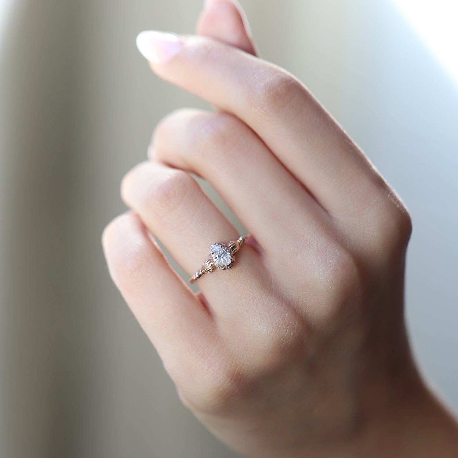 0.40 Carat E SI2 GIA Certified Vintage Sea Diamond Ring