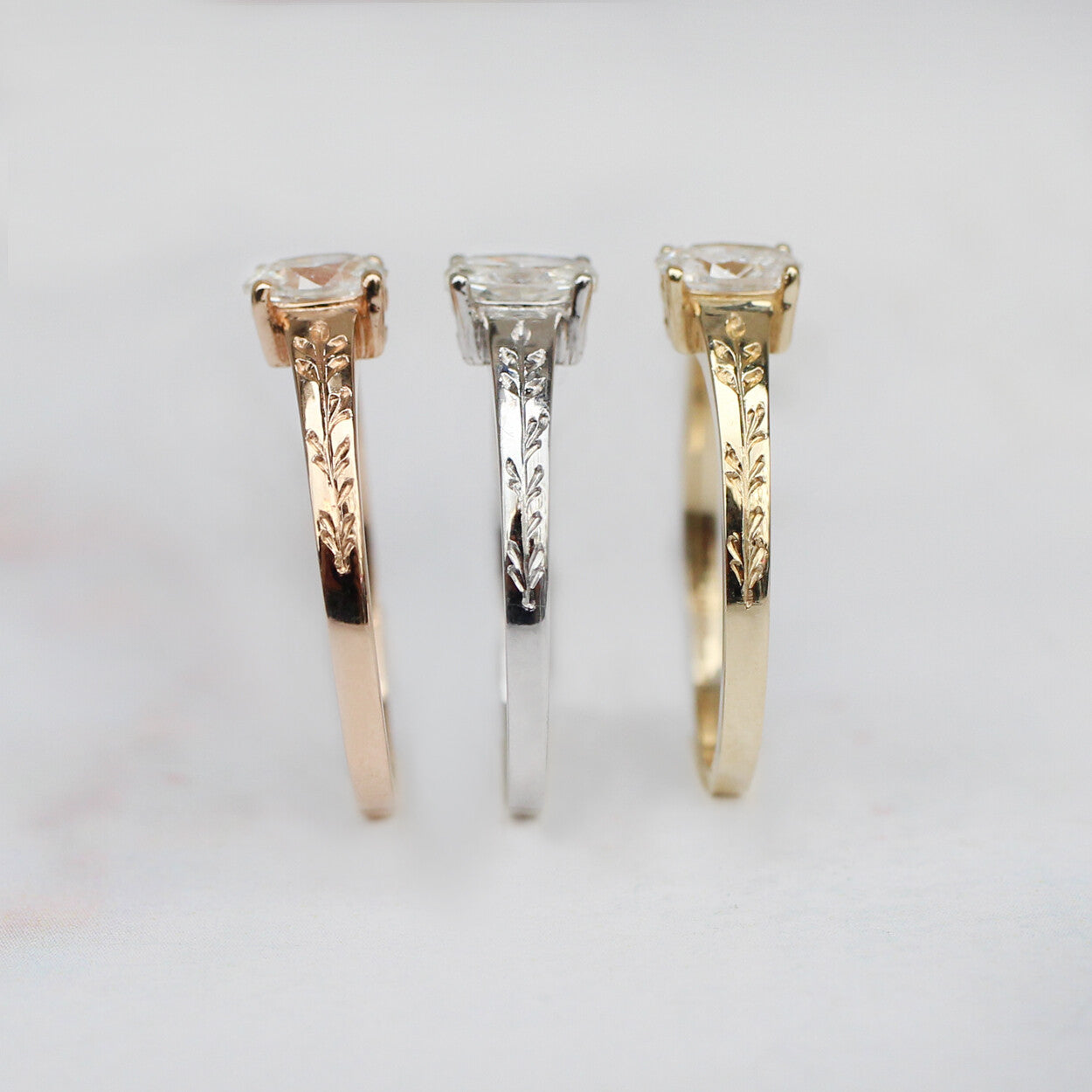 0.40 Karat F SI2 GIA-zertifizierter Vintage Kate Design Diamantring